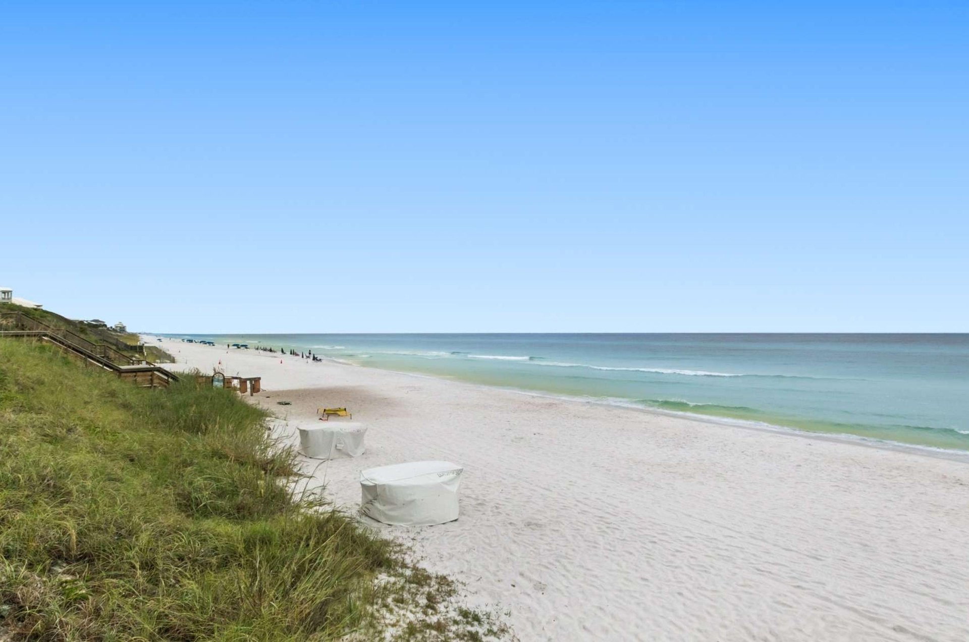 The condominiums sit right on miles of white sandy beaches