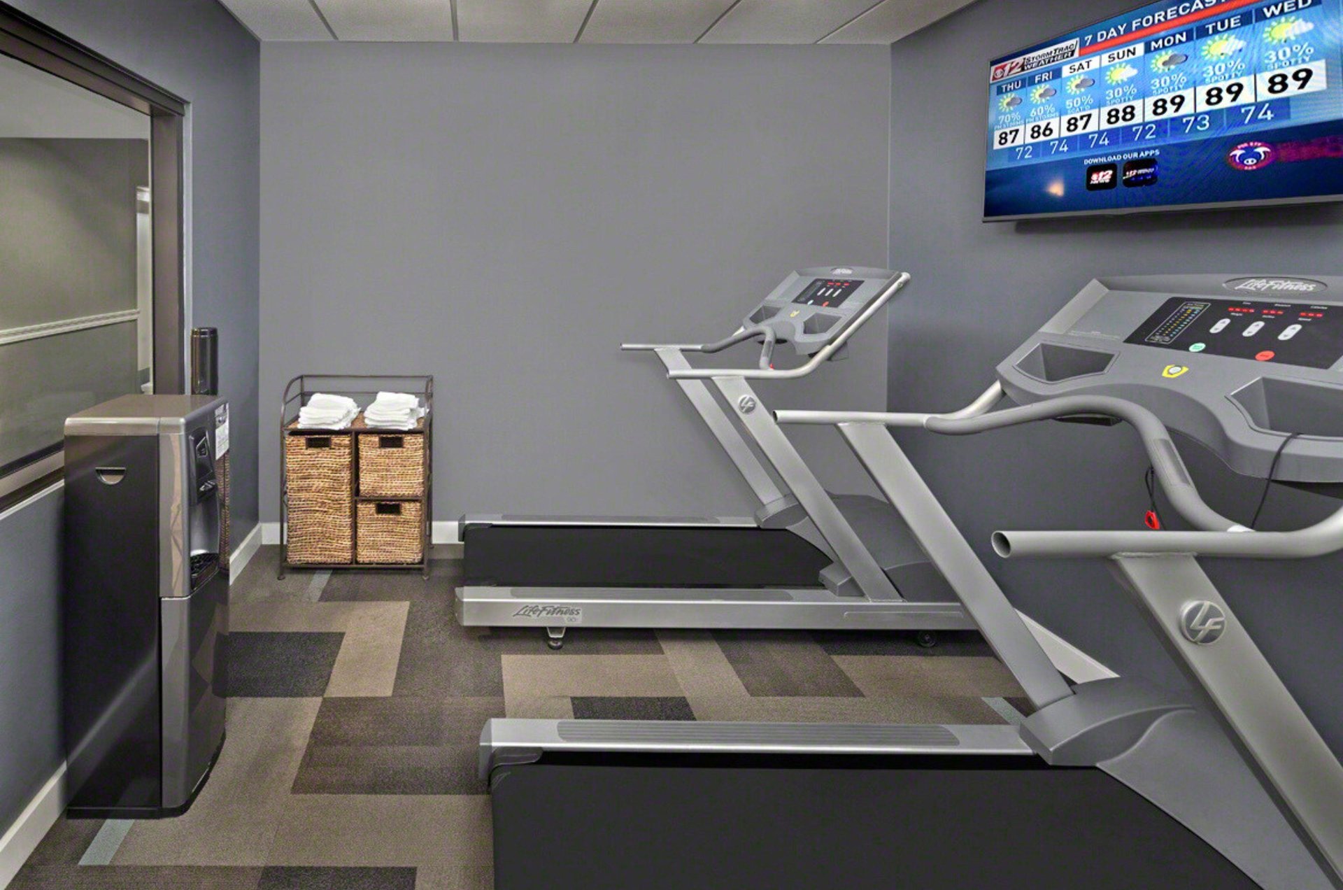 A community fitness room