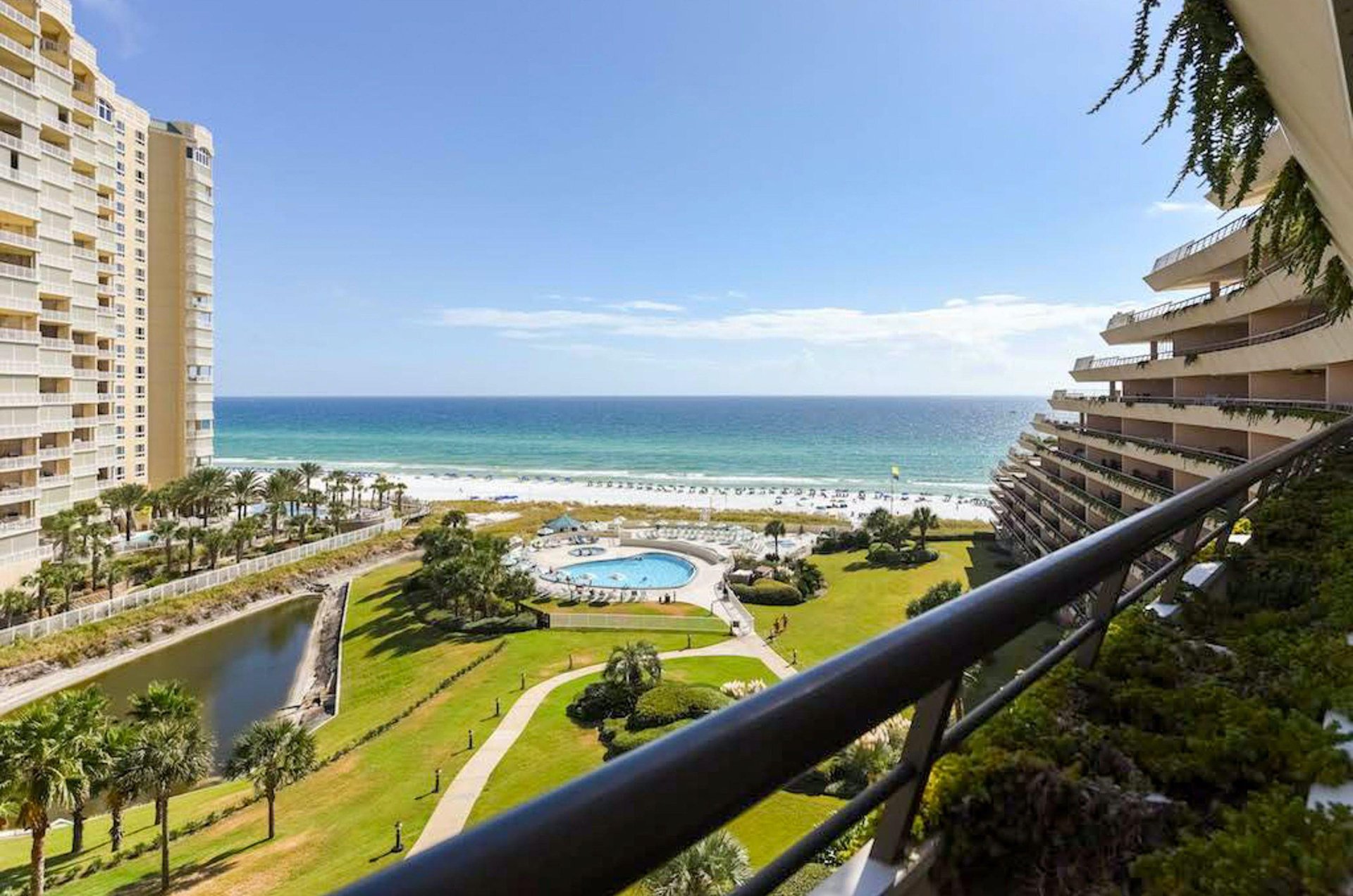 The pool, hot tub and beach are all within a short stroll of each other.