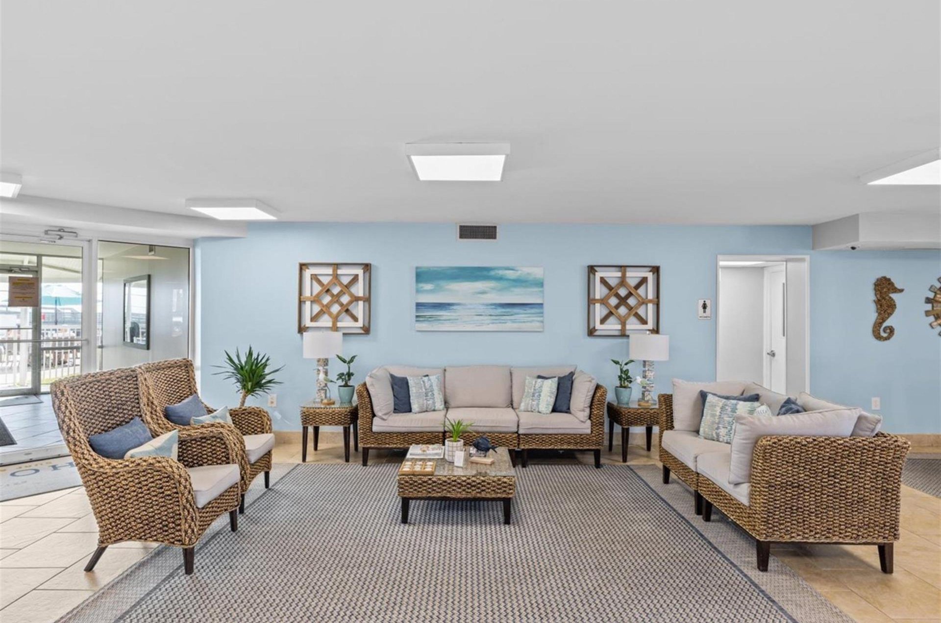 The complexs front lobby.