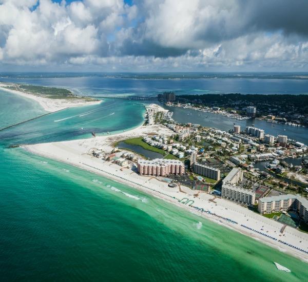 Birdseye view of Jetty East in Destin Florida