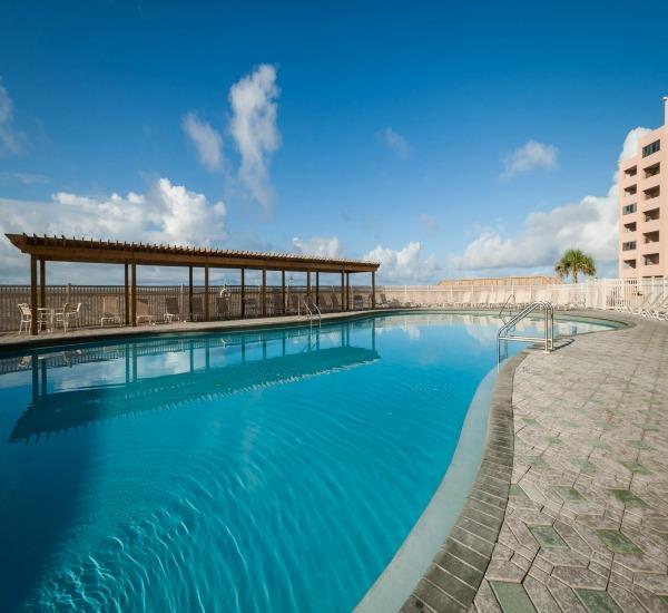 Beachfront pool at Jetty East Condominiums in Destin Florida