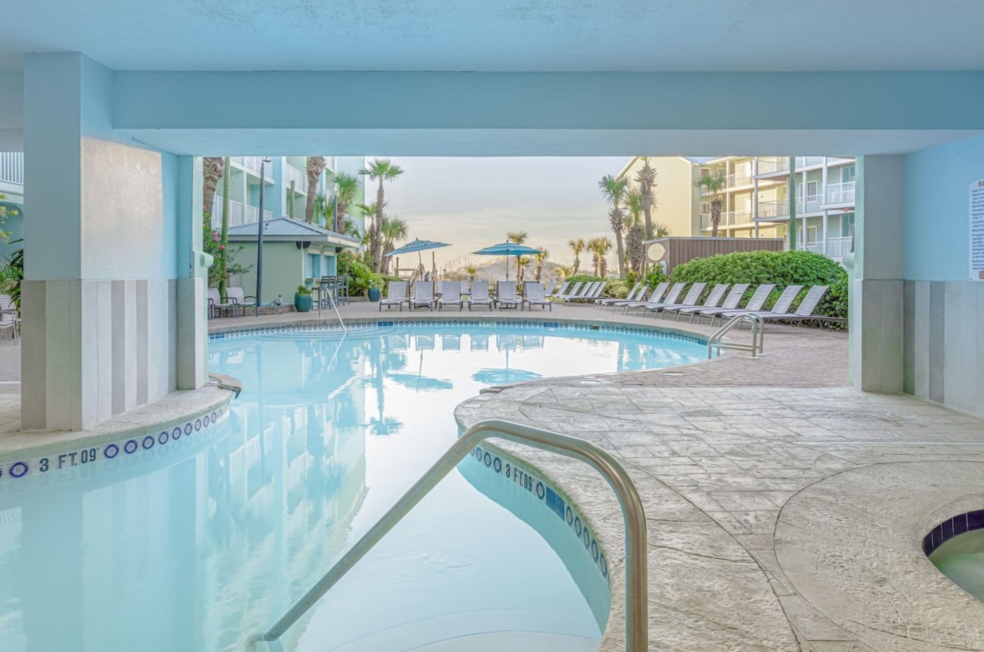 The indoor and outdoor pool at Hilton Garden Inn in Orange Beach Alabama