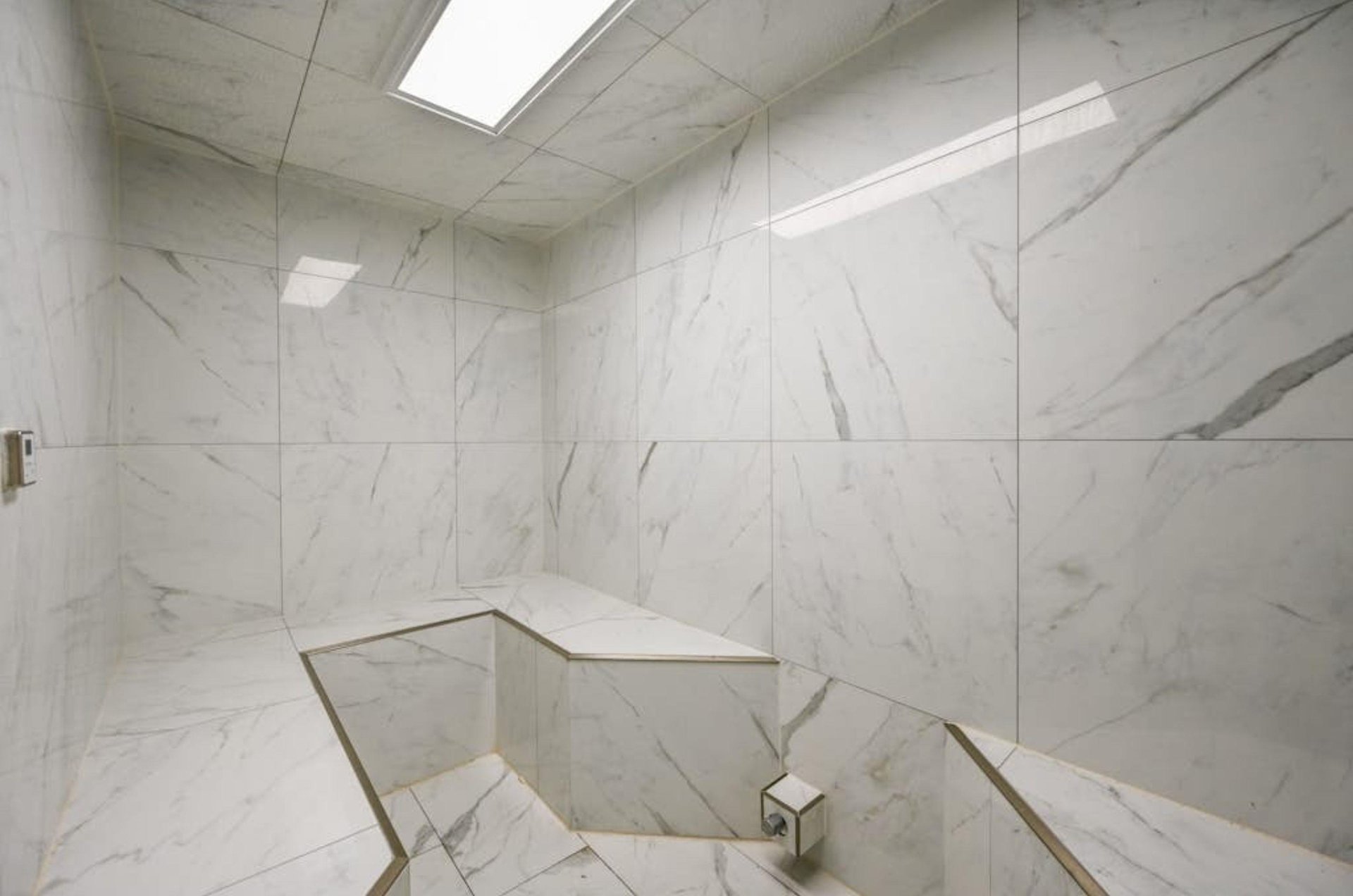 The sauna with a white interior at Pelican Beach Resort in Destin Florida