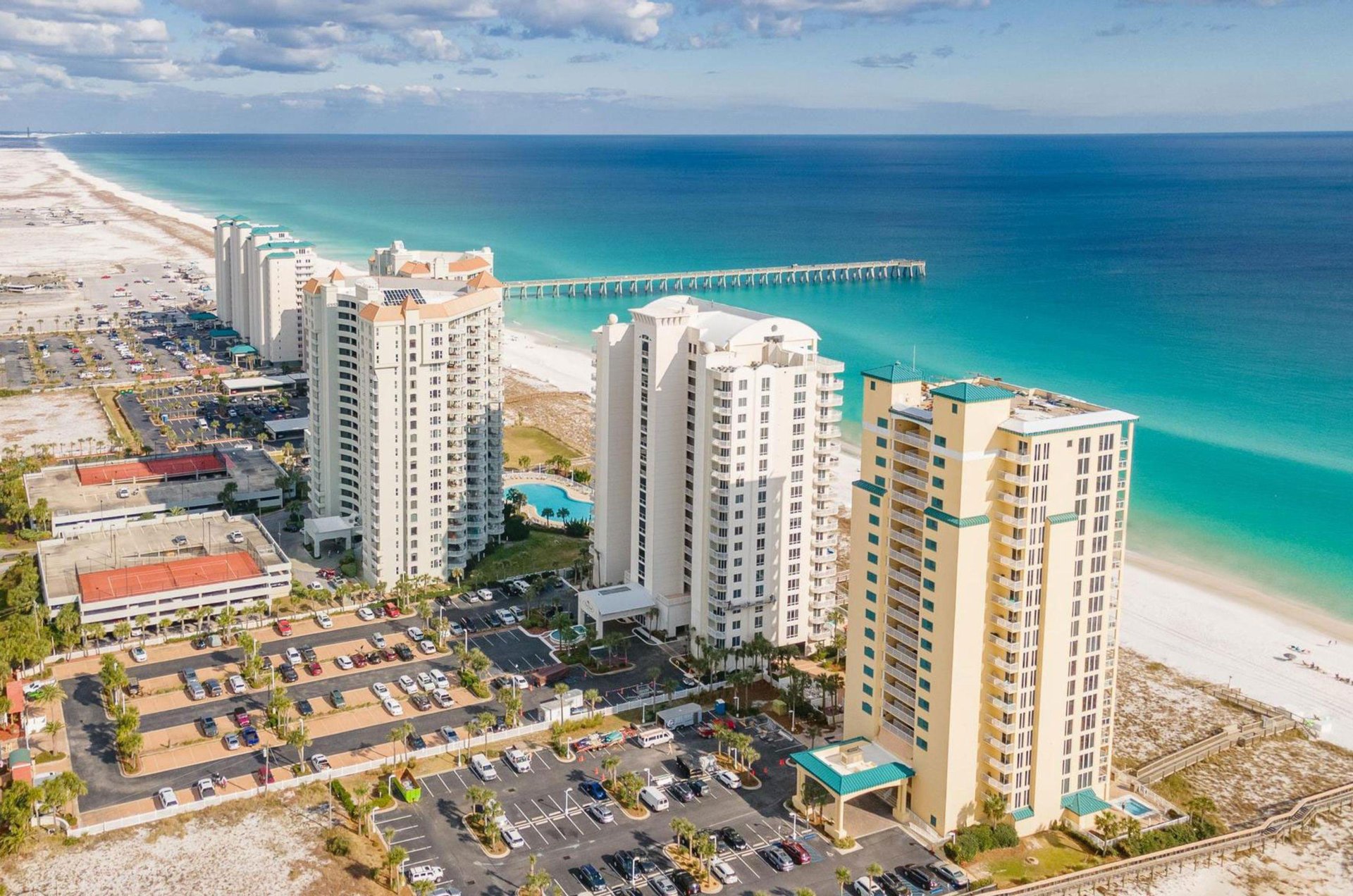 The resort is located right on the Gulf of Mexico