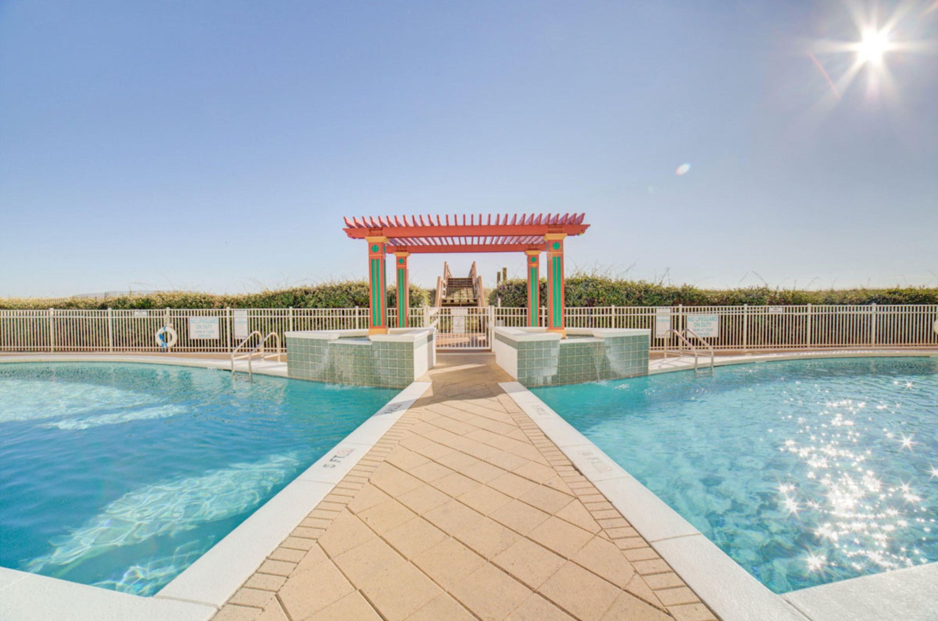 Lounge by the outdoor pool at the Pearl of Navarre