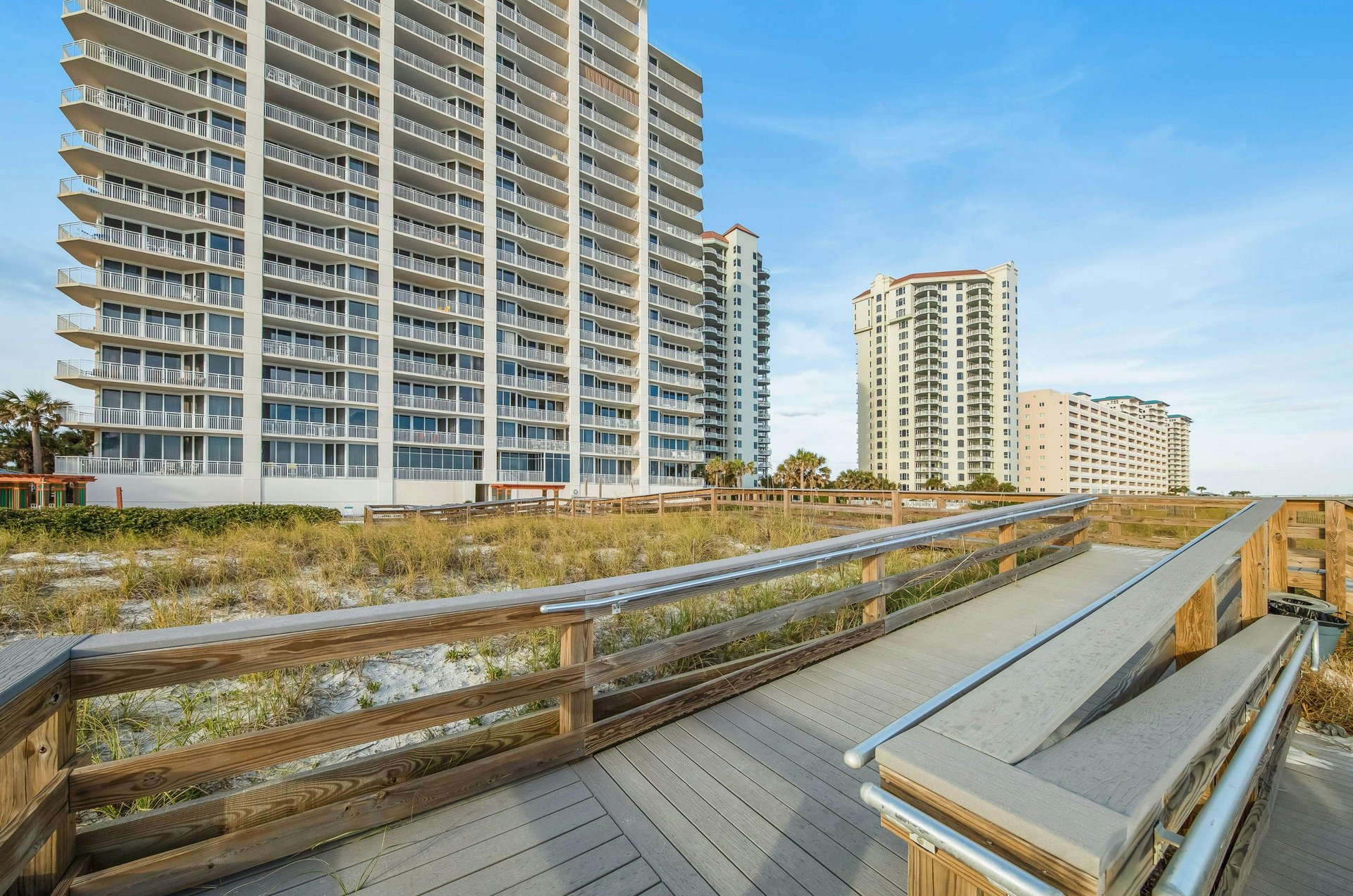 A private boardwalk makes the beach easily accessible