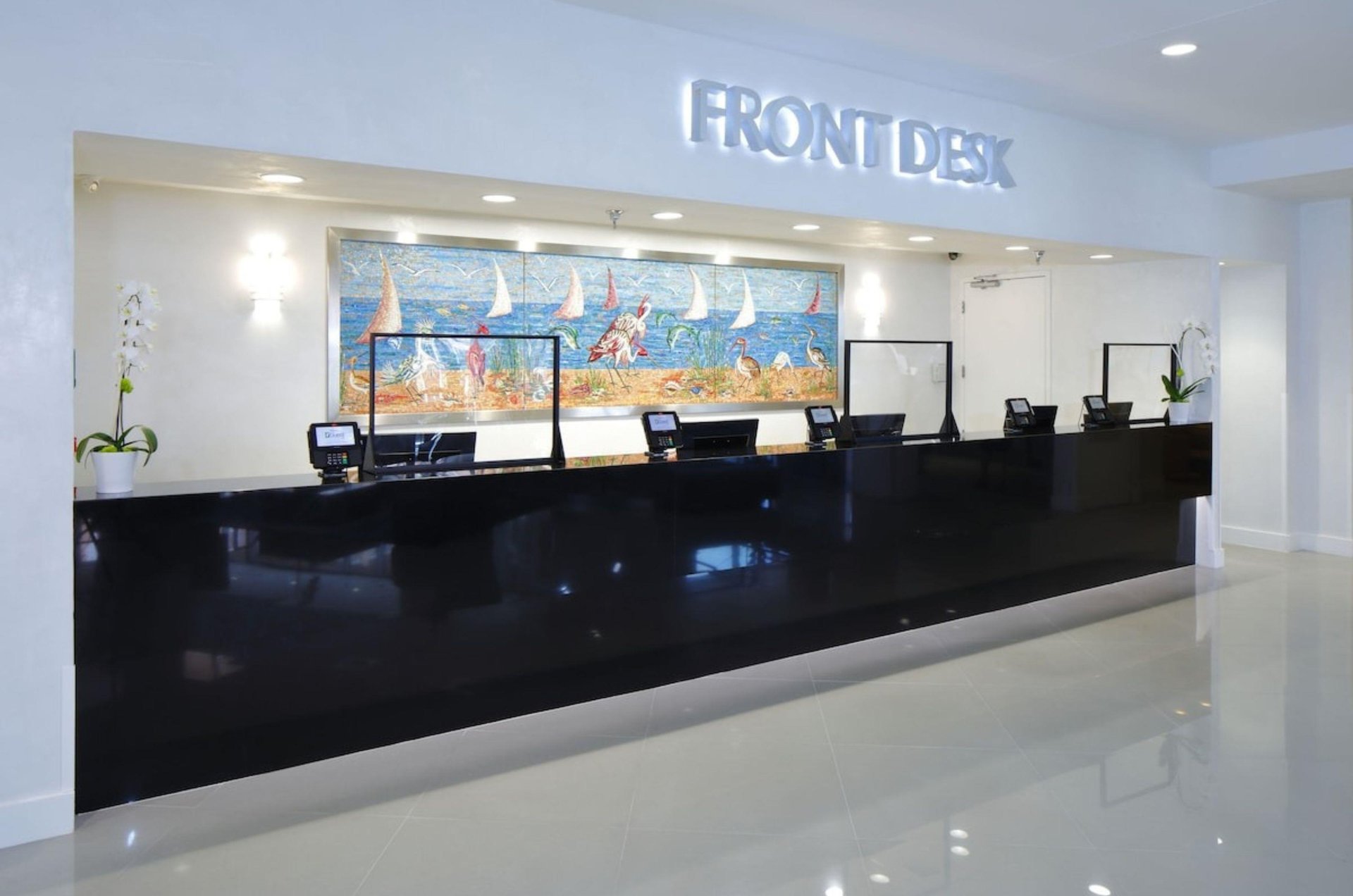 The reception desk at Perdido Beach Resort