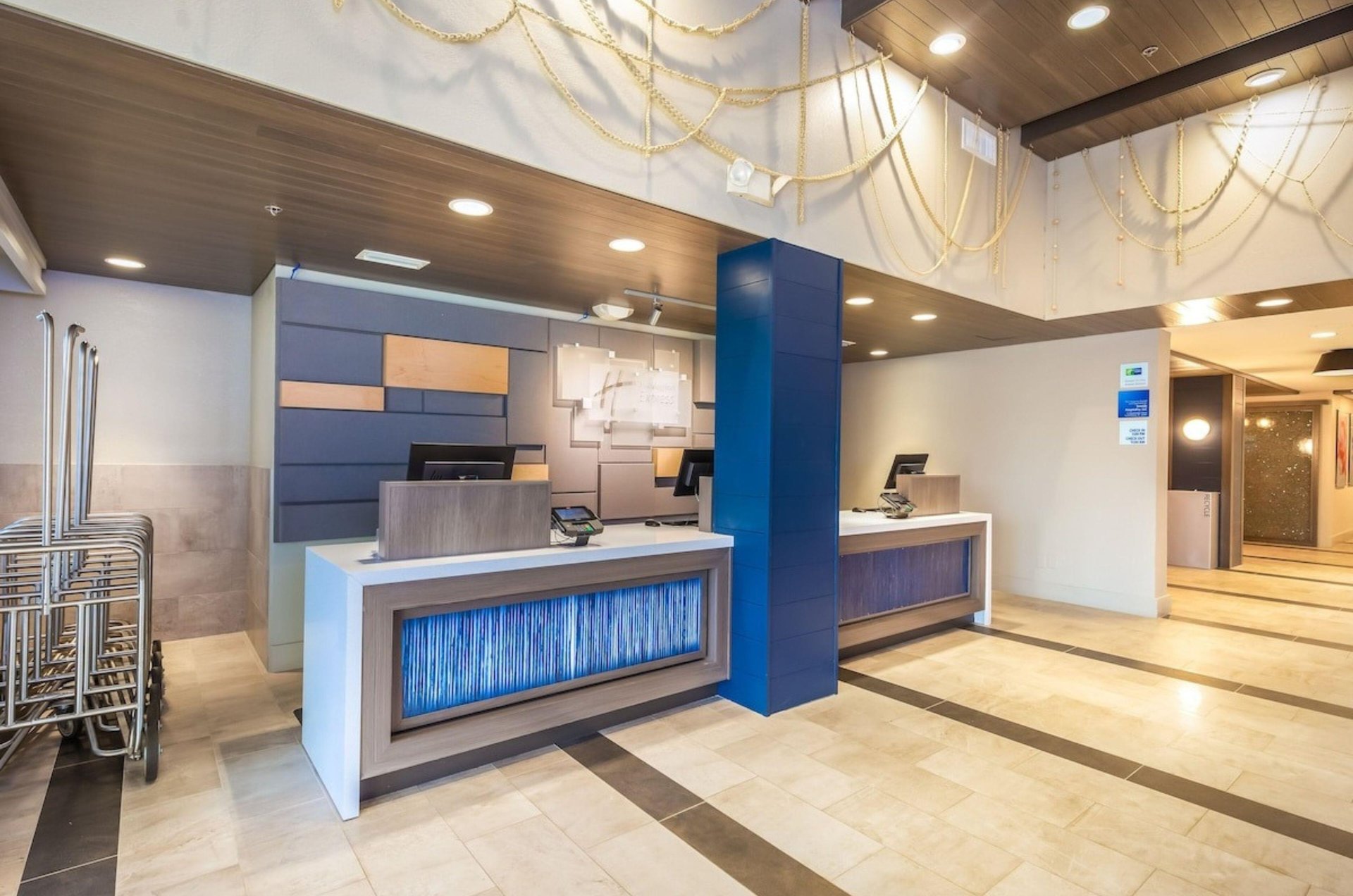 The reception desk at Holiday Inn Express in Orange Beach Alabama