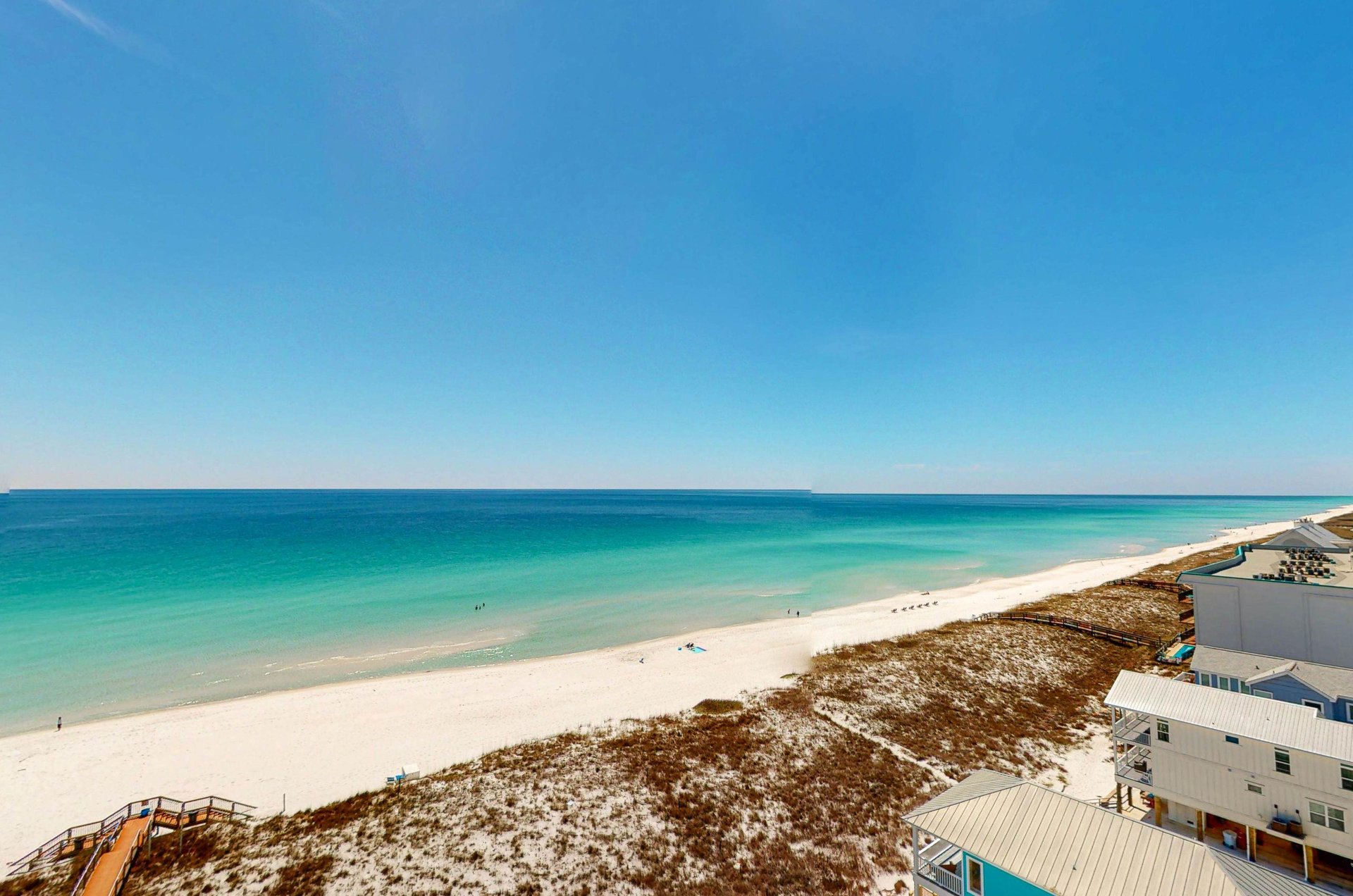 See for miles down the coast from a private balcony