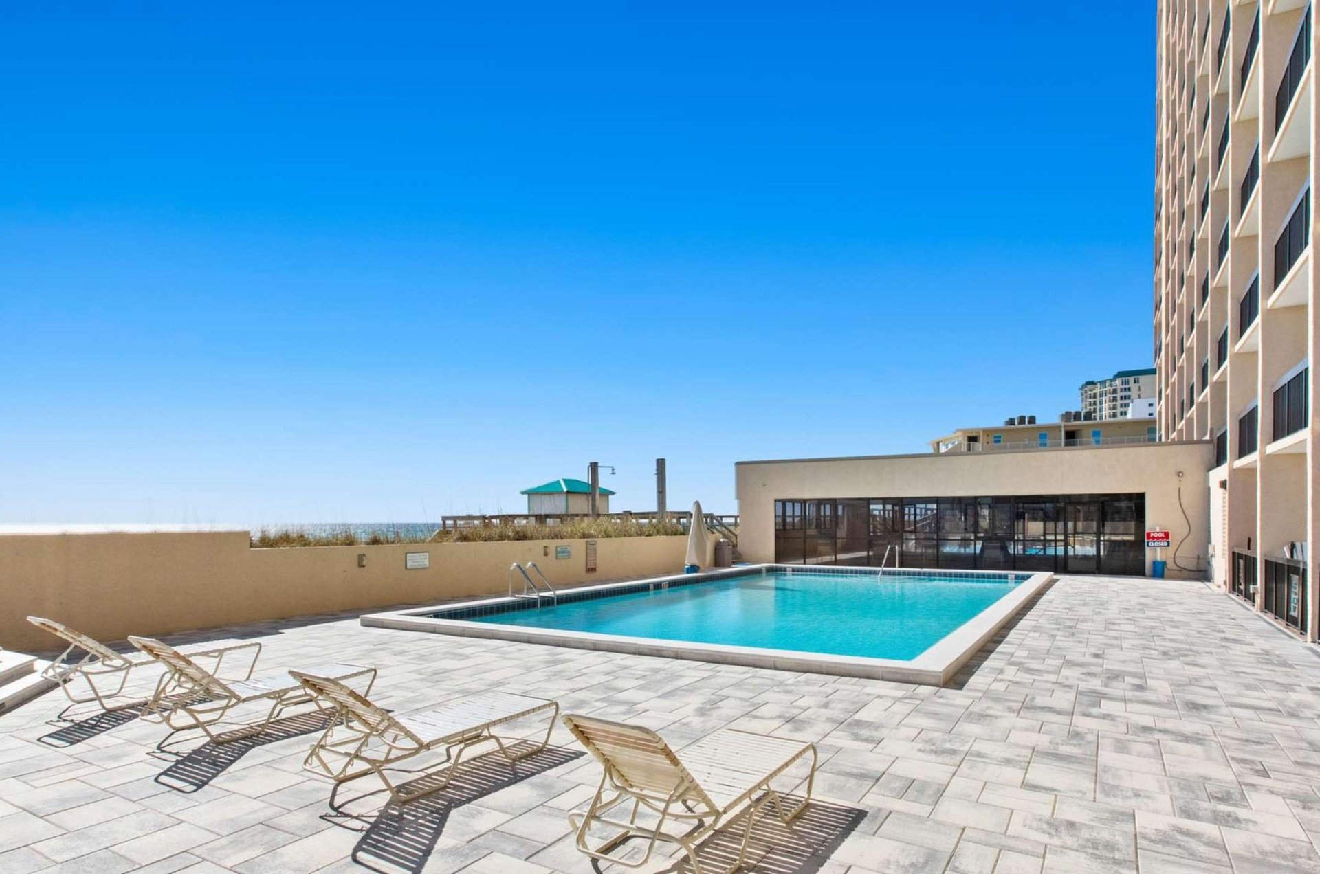The beautiful outdoor swimming pool at SunDestin Beach Resort