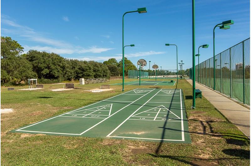 You can enjoy a game of shuffleboard at Gulf Shores Plantation in Gulf Shores AL