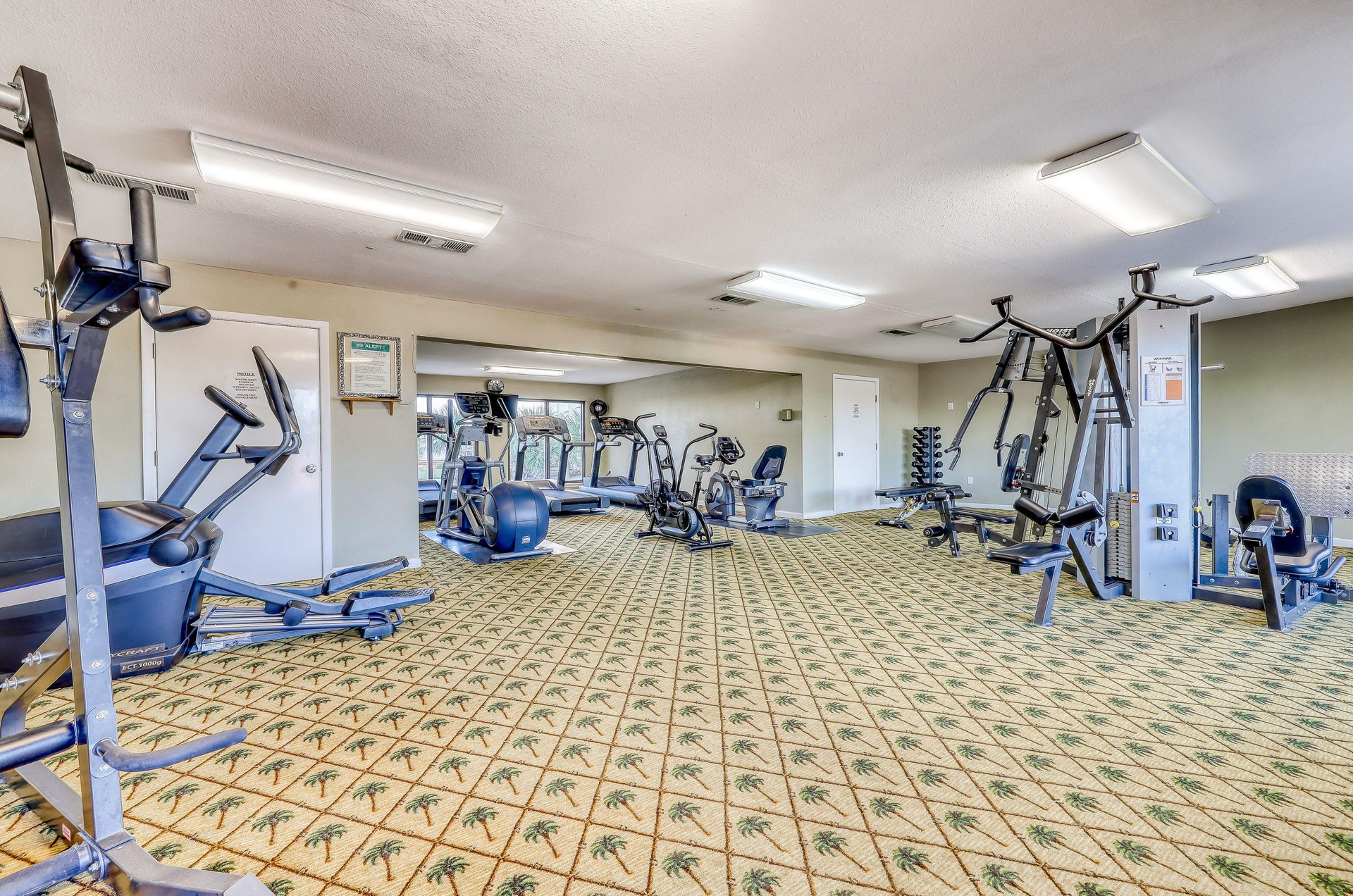 The wellequipped fitness room
