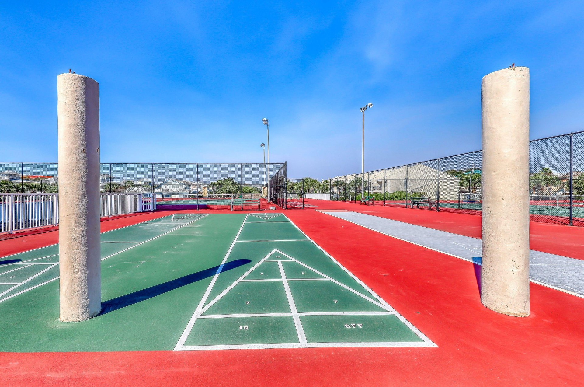 Guest shuffleboard court