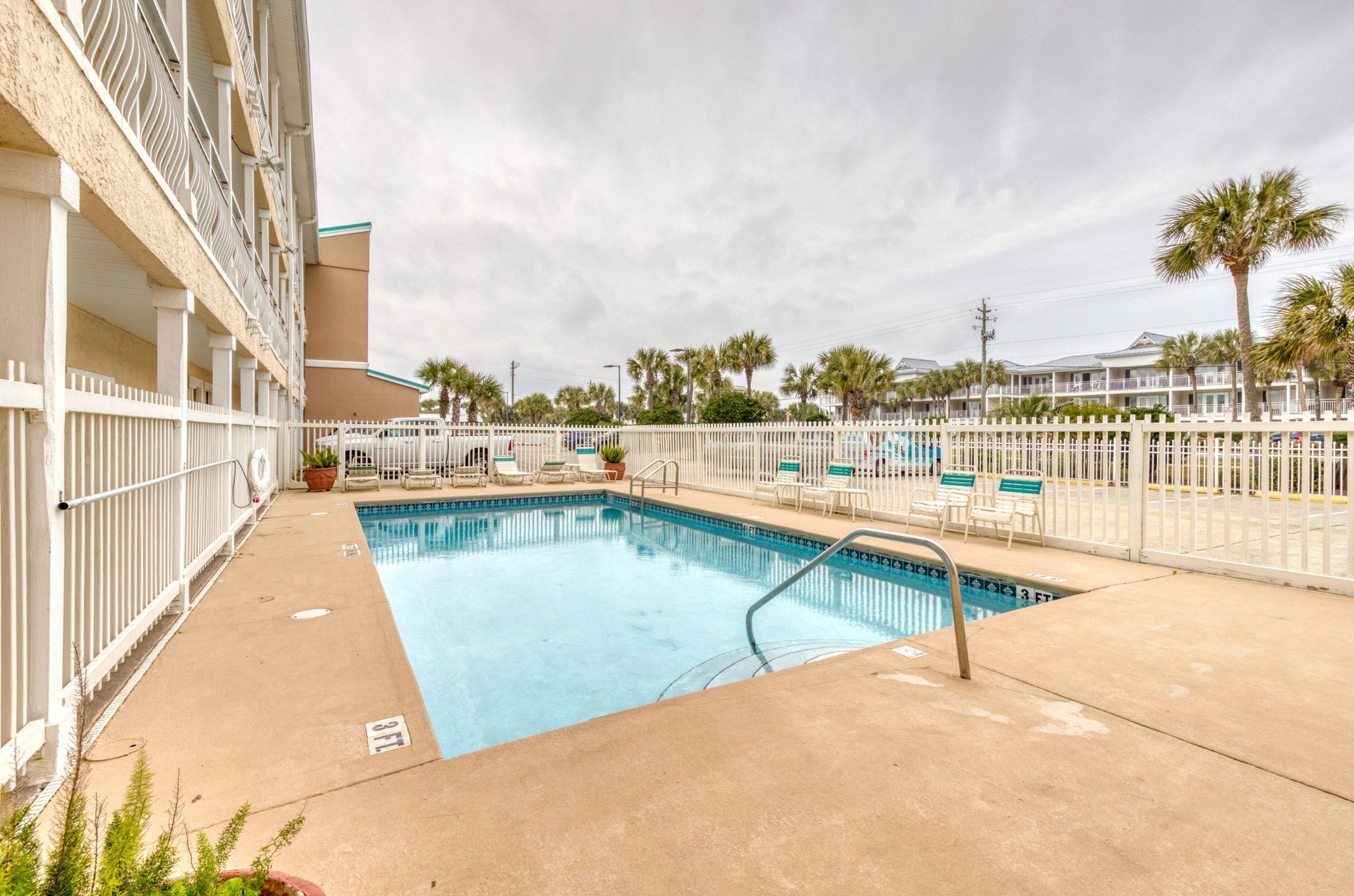 The communitys inviting swimming pool.