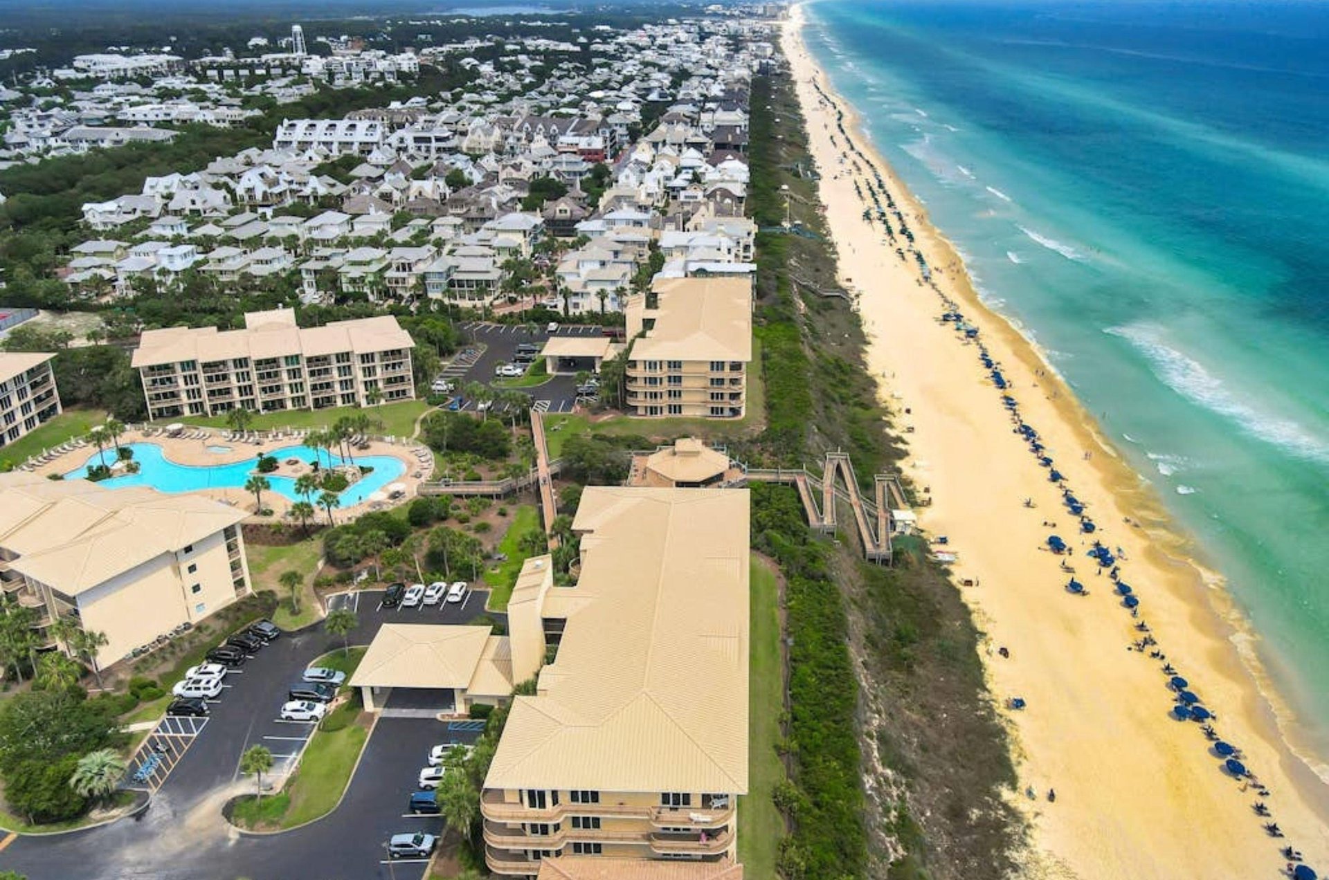 Aerial view of High Pointe Resort in Seacrest Beach, Florida
