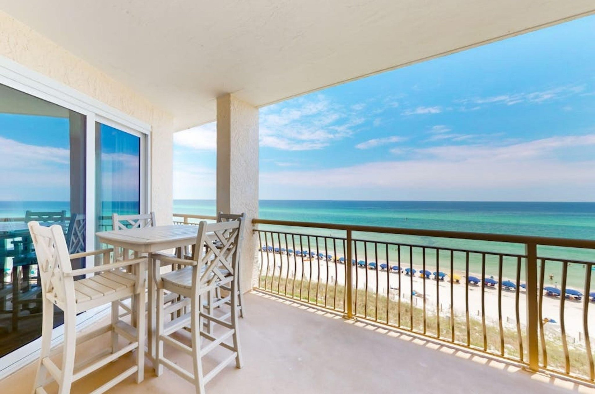 A private balcony overlooking the beach