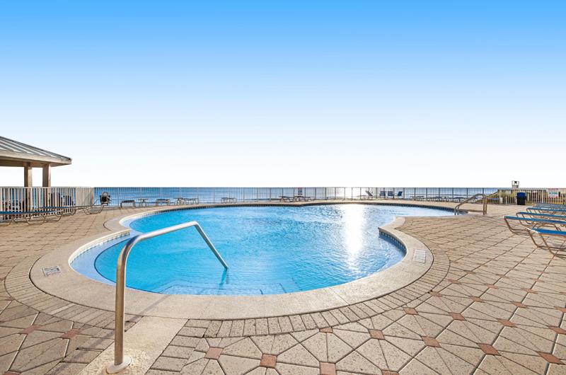 Seasonally heated pool at Beach House Condos