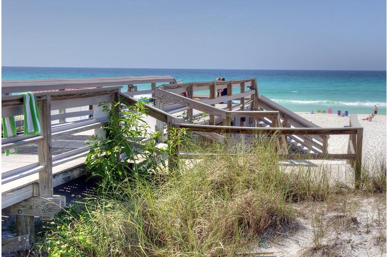Easy walk over to the beach at TOPSL Beach Manor in Destin Florida