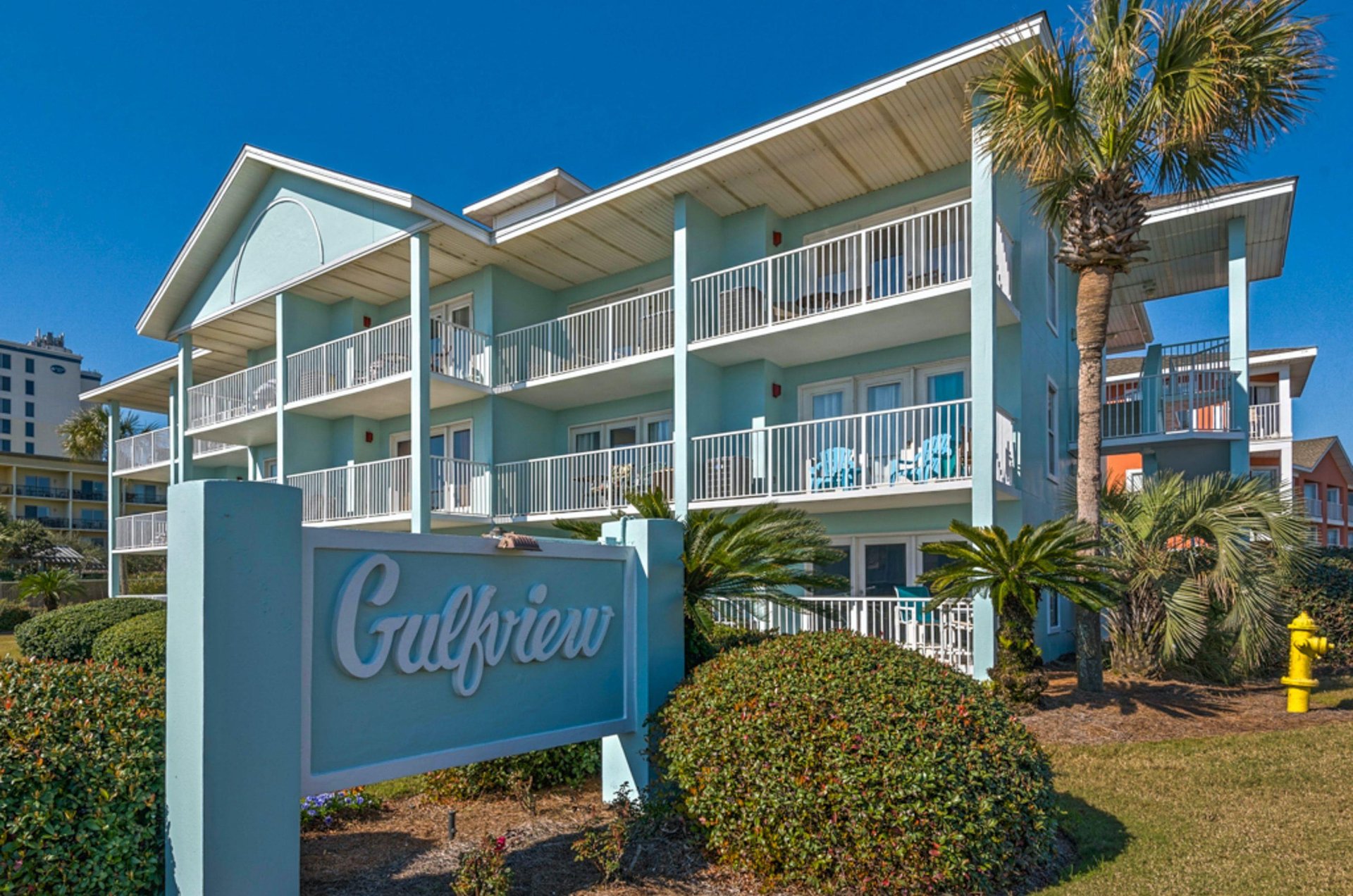 Gulfview in Destins front sign.