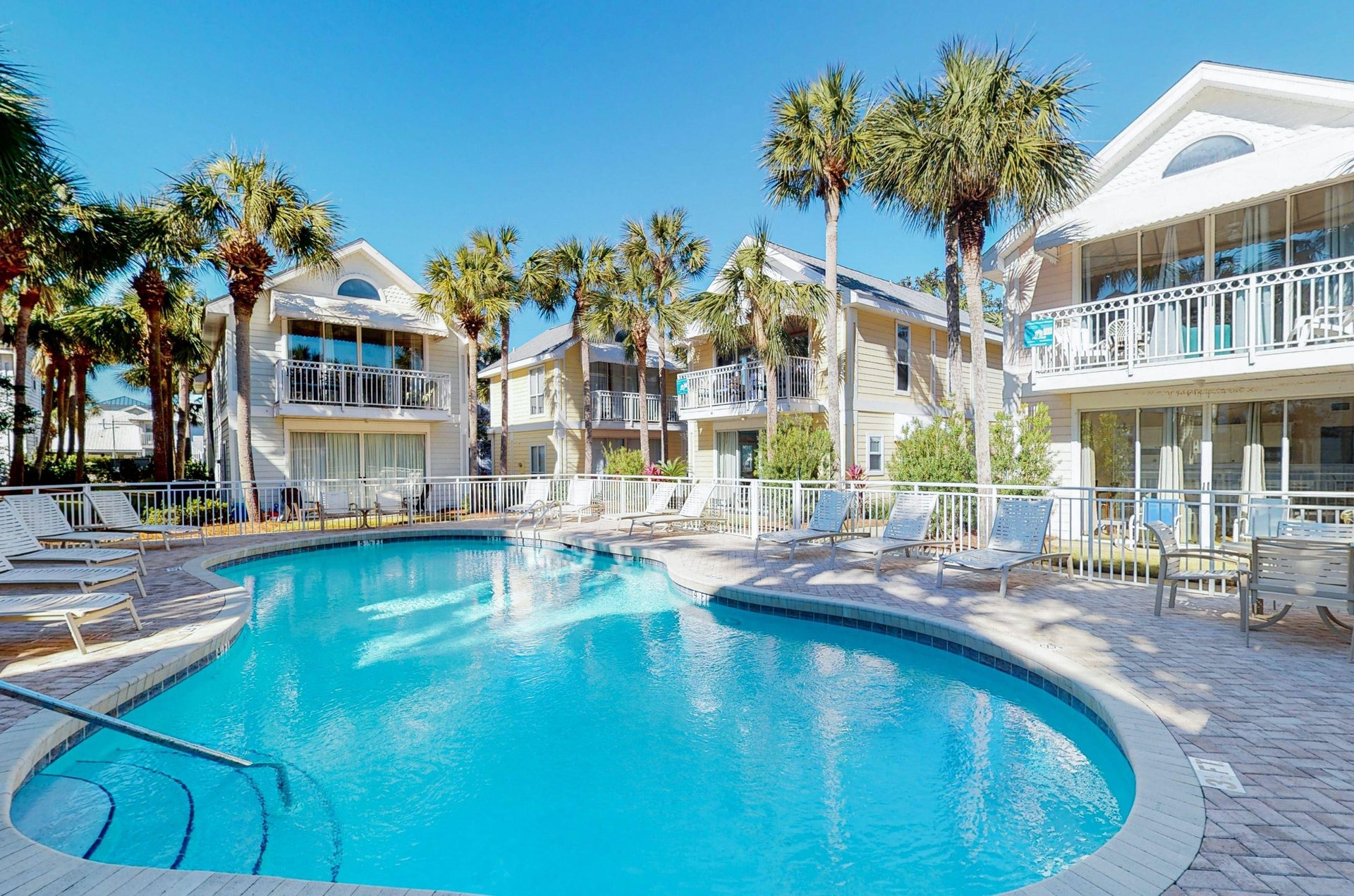 The fencedin pool is convenient to cottages