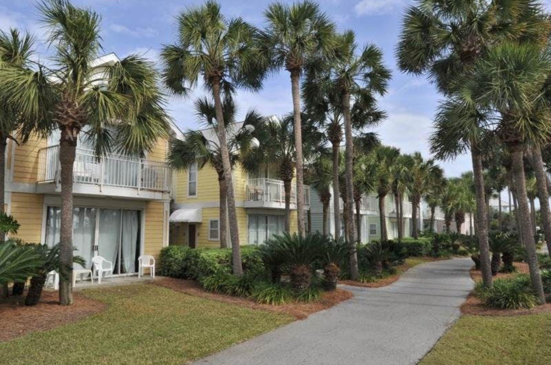 Cottages have patios and balconies