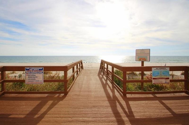 Just a short walk to the beach from Majestic Beach Resort in Panama City Beach FL