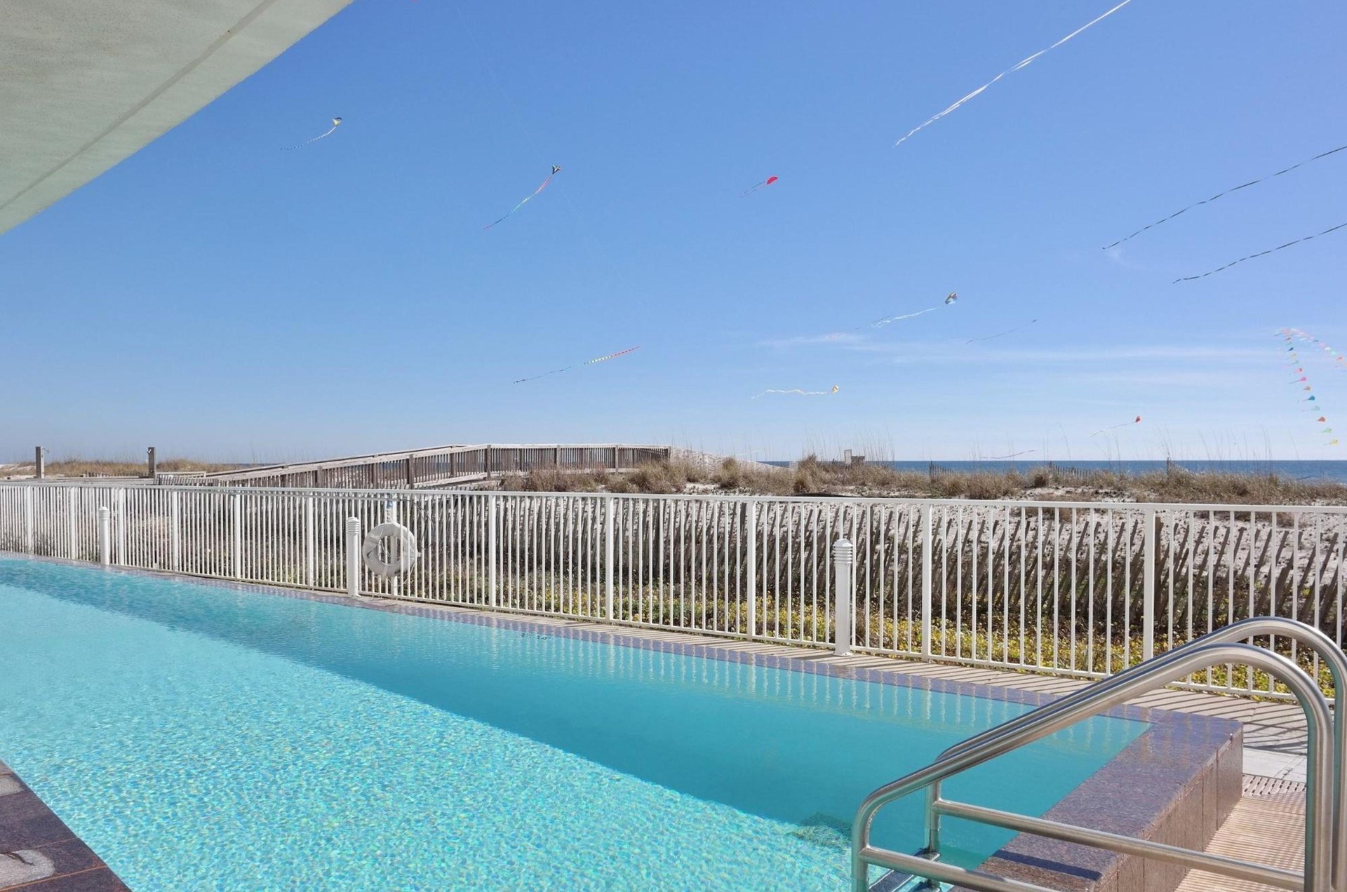 Relax by the beachside swimming pool