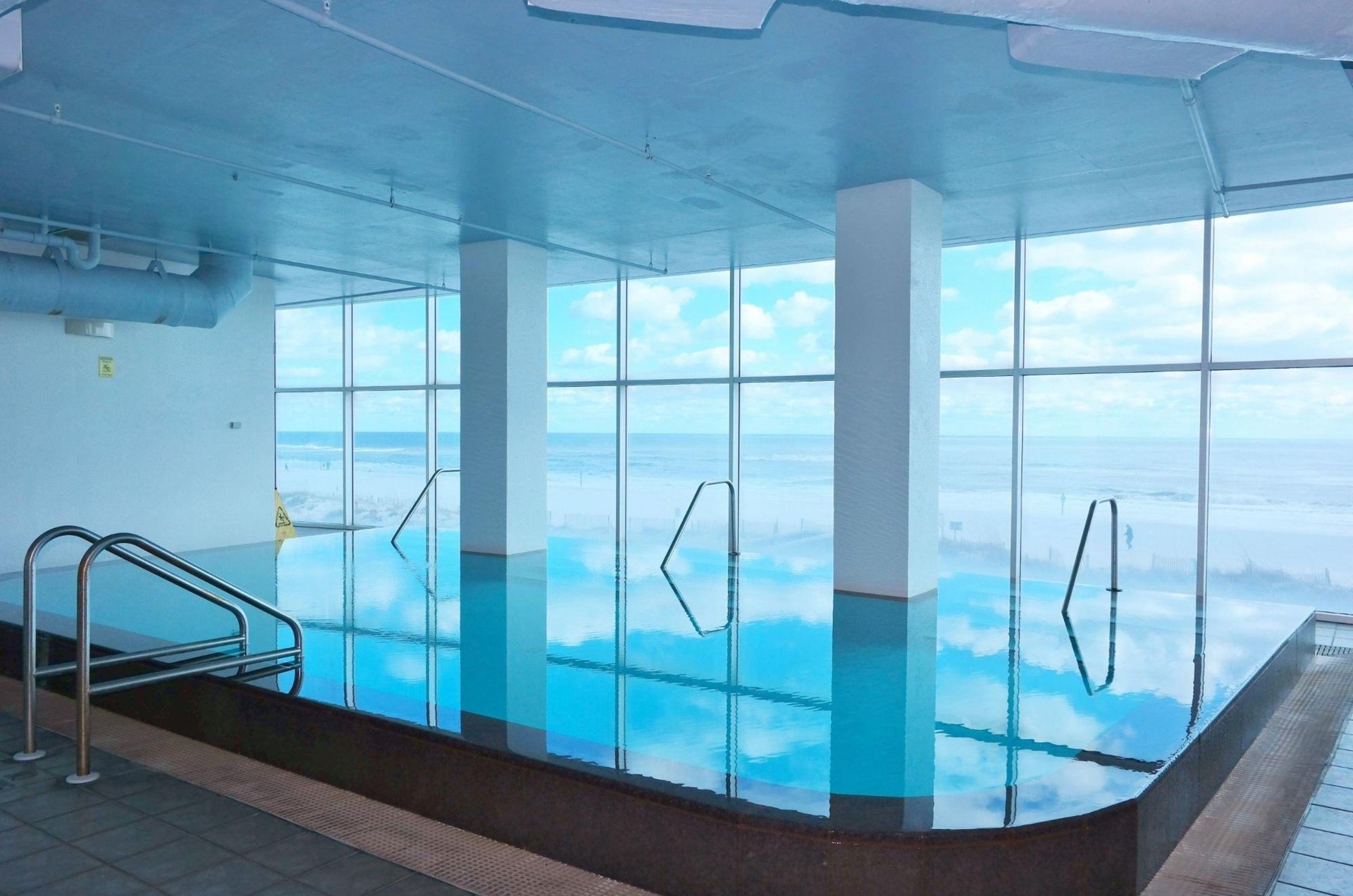 The indoor swimming pool at Island Tower in Gulf Shores Alabama