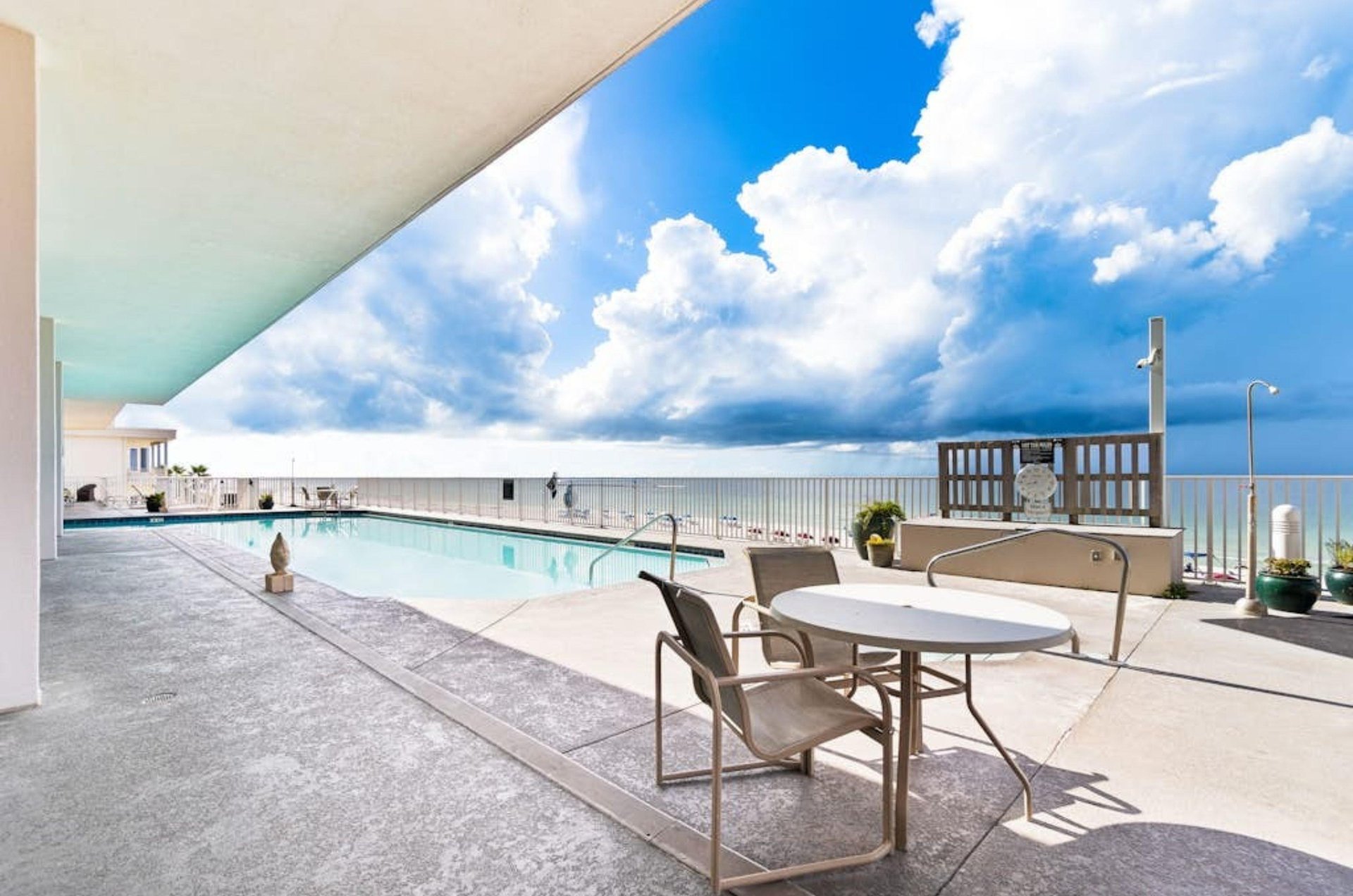 Relax on the Gulffront pool deck at Windemere Condominiums