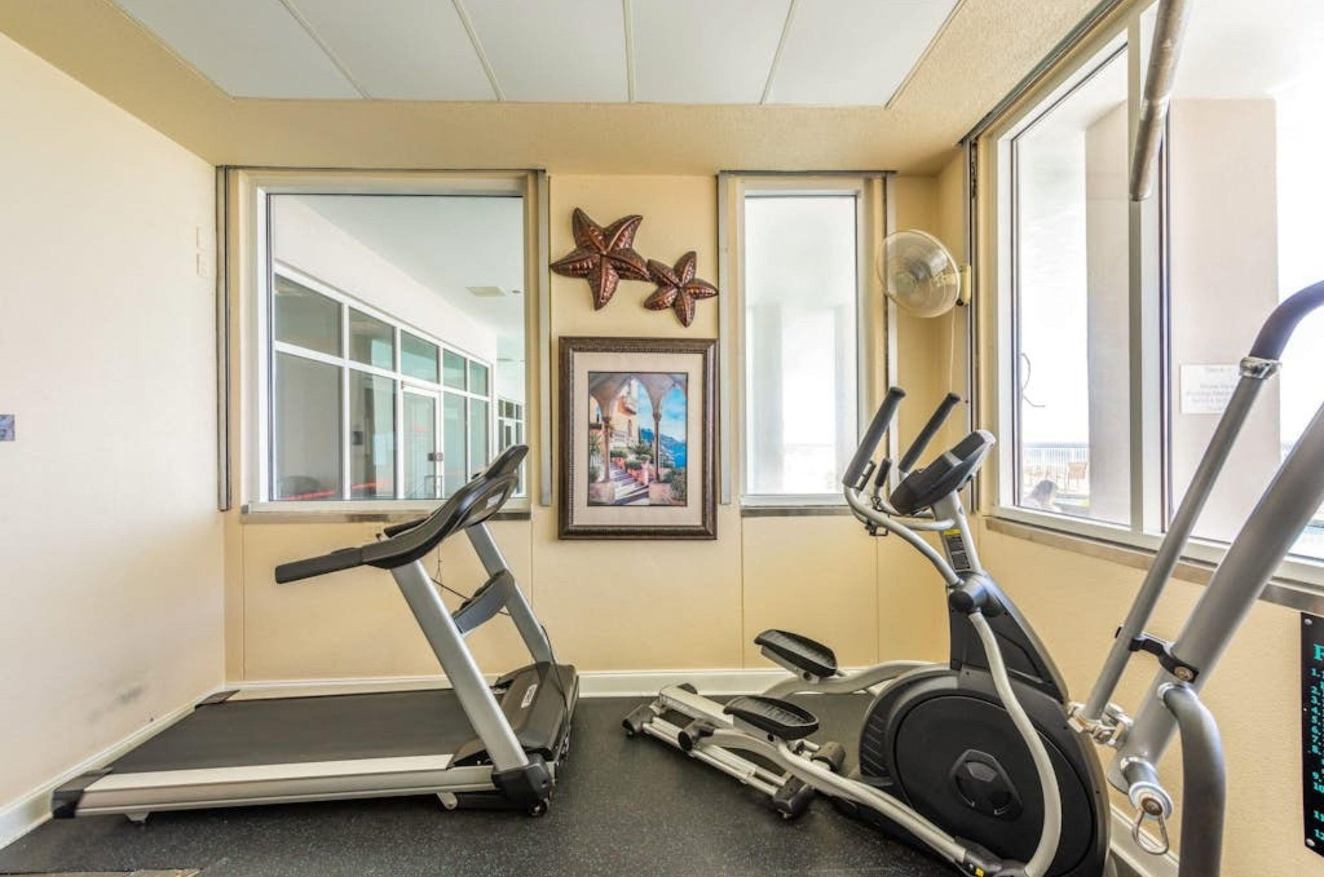 Cardio equipment in the fitness center at Windemere in Perdido Key Florida