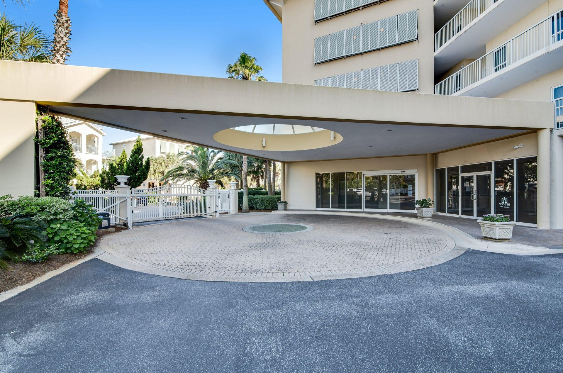 Crescent Condominiums gated entrance.