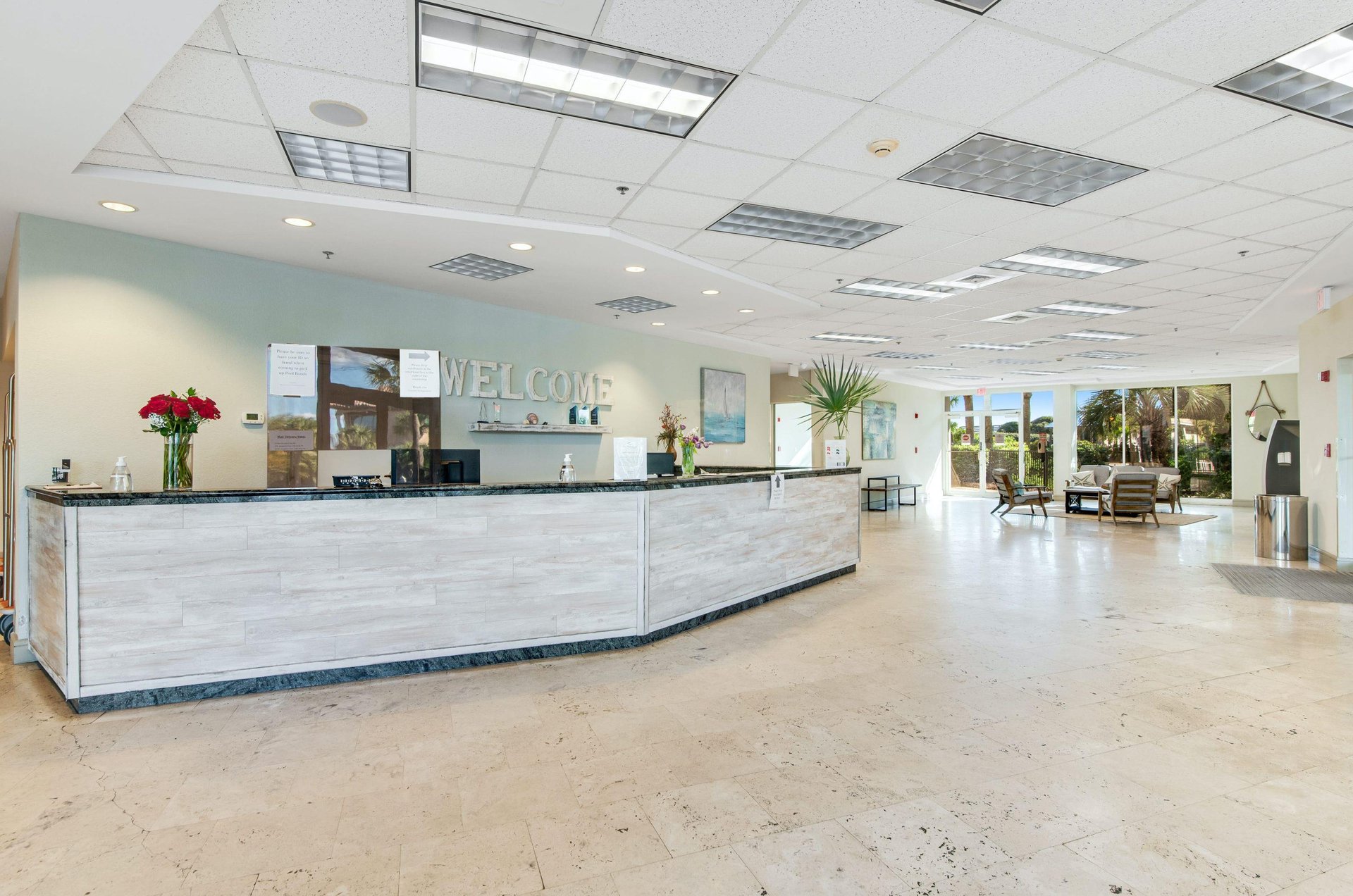 Crescent Condominiums registration desk.