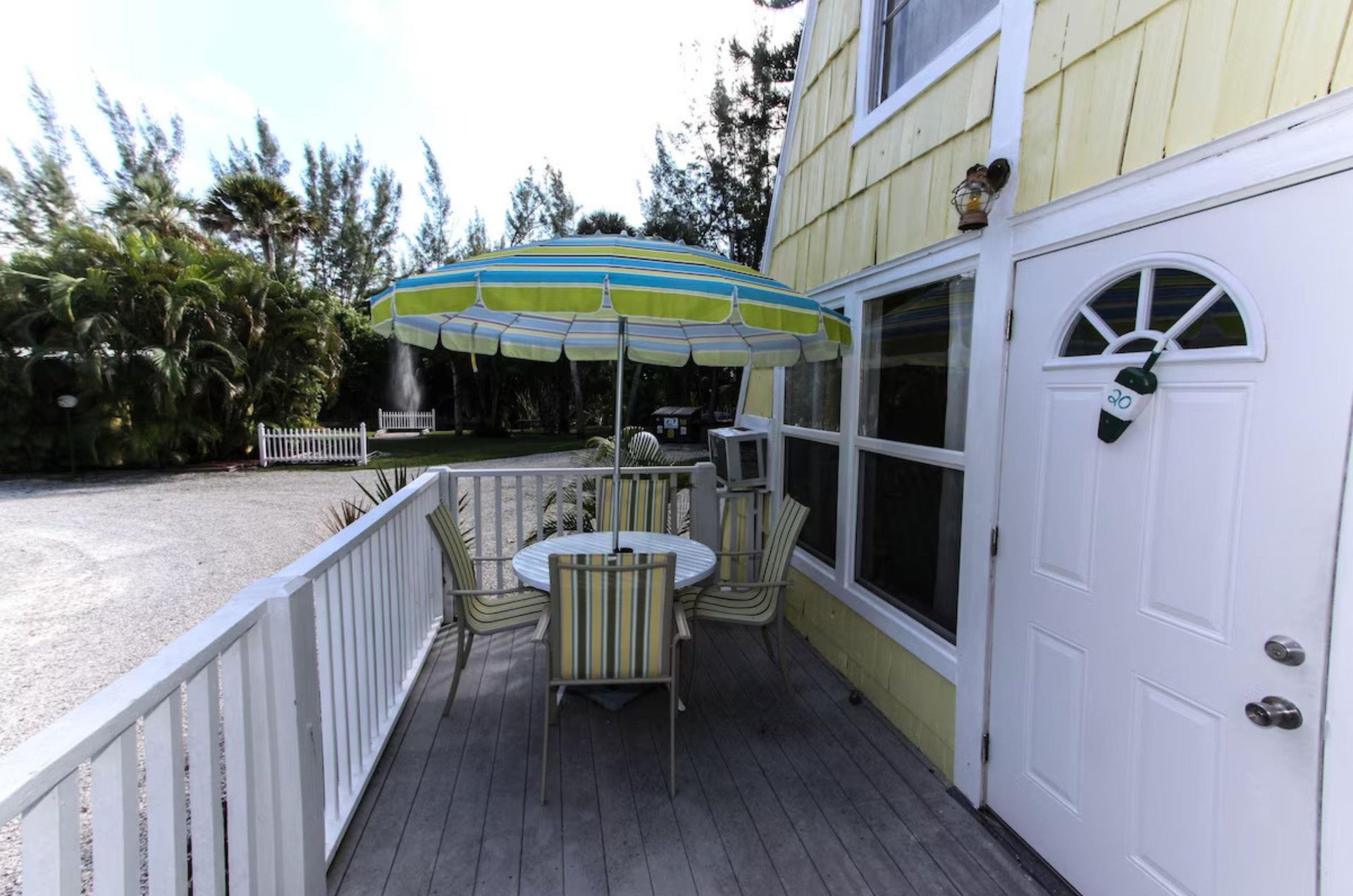 Several cottages include an outdoor deck