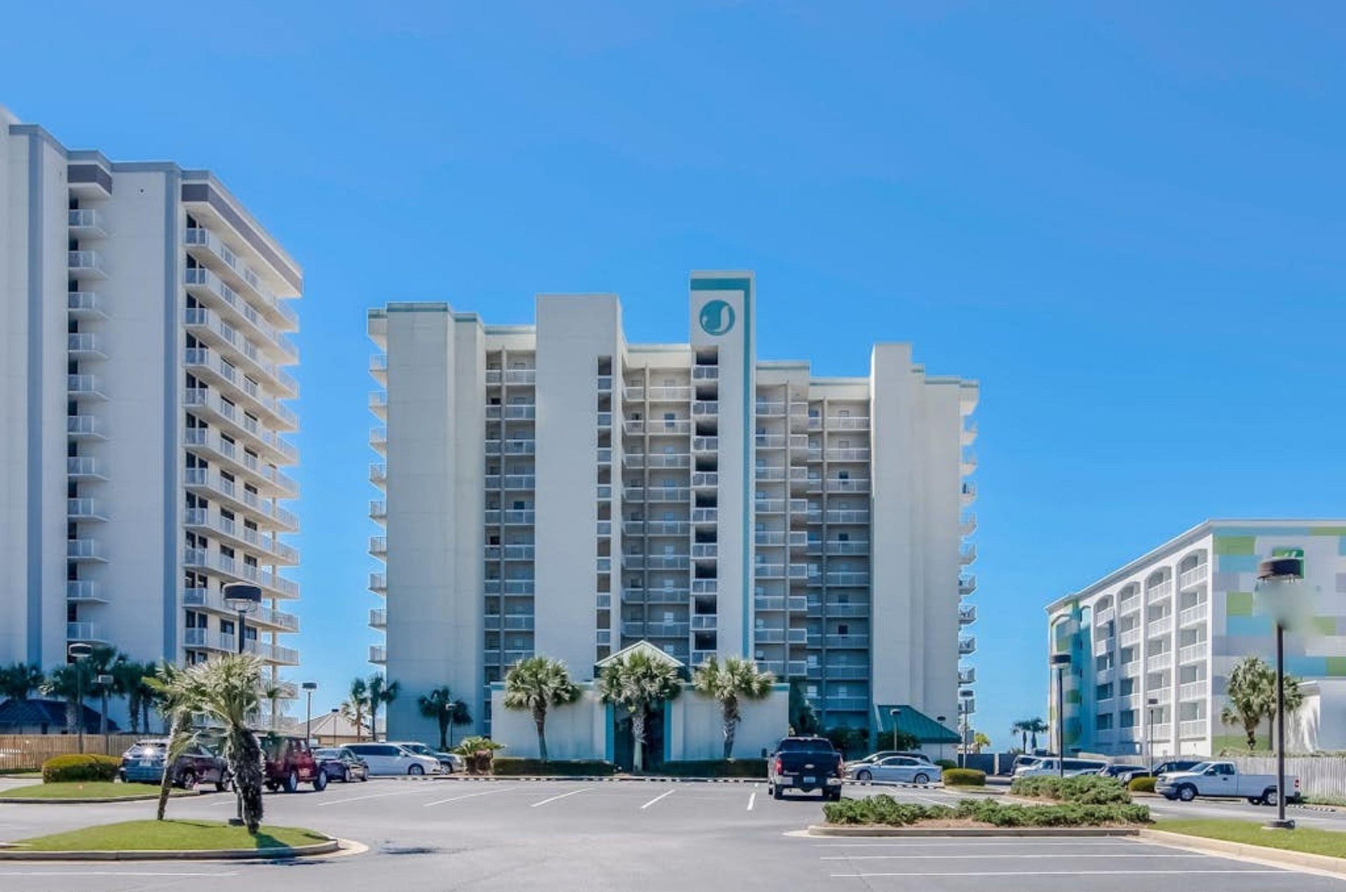 View from the parking lot of Shoalwater Condominiums in Orange Beach Alabama