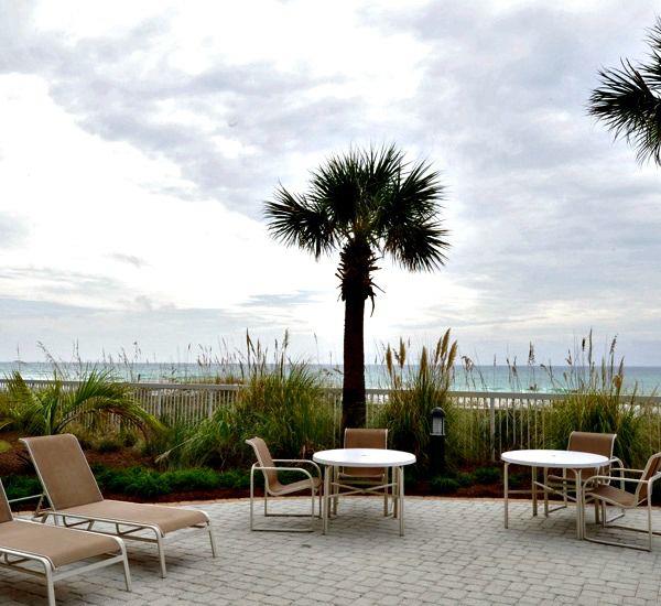 Gulffront patio at Azure Fort Walton Beach