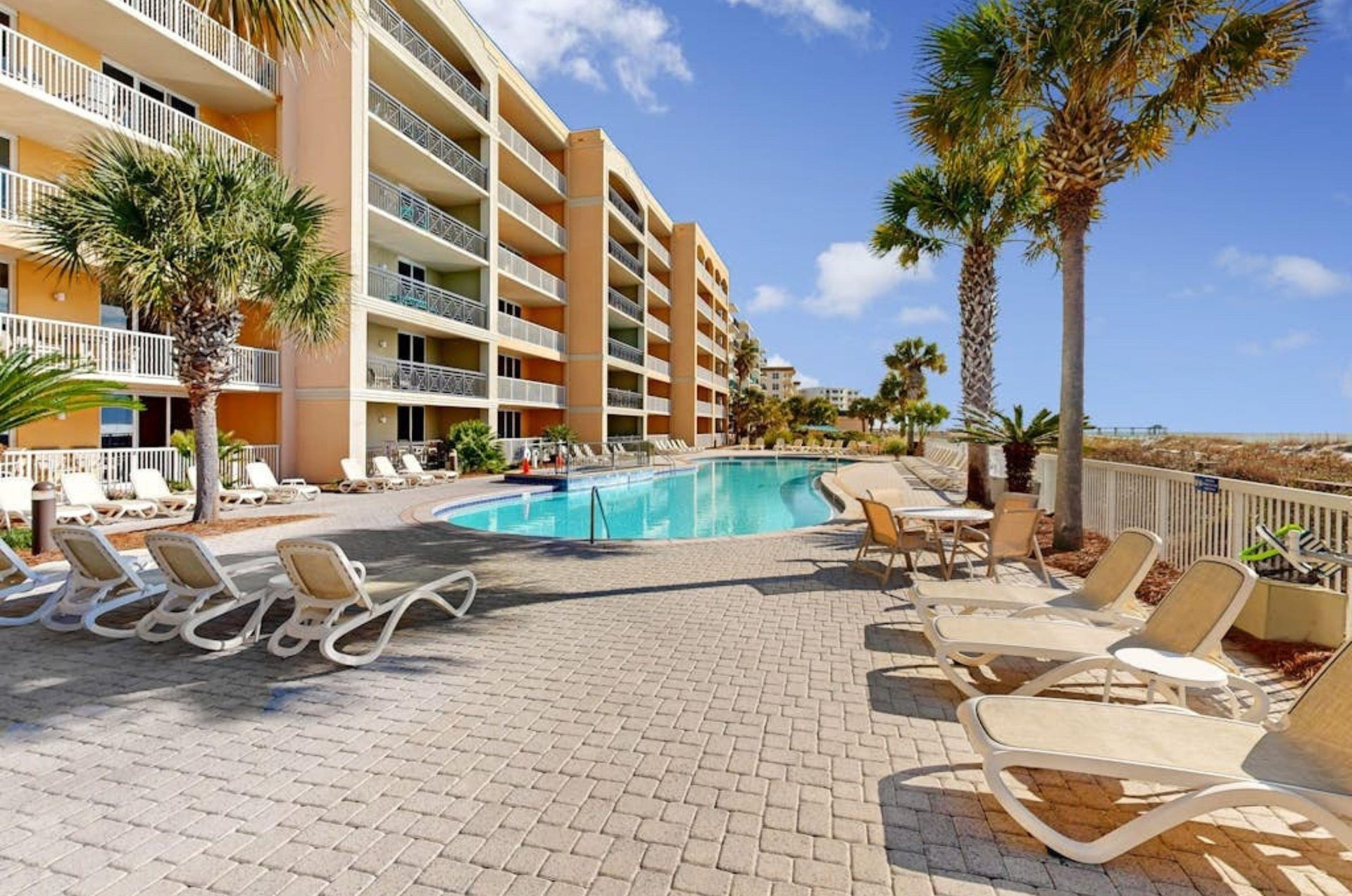 One of two outdoor, Gulffront pools at Azure Condominiums