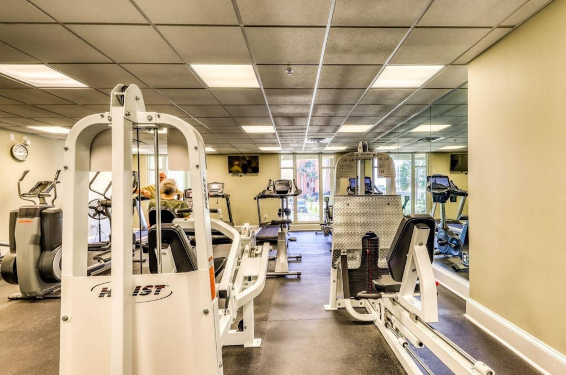 The gym with strength and cardio equipment at Azure Condominiums in Fort Walton Beach Florida