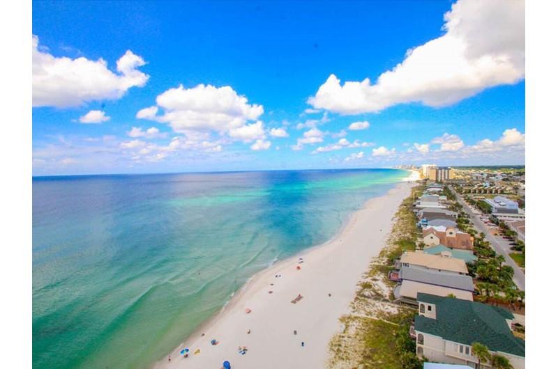 Huge view down the coast of the Gulf from Seychelles in Panama City Beach Florida