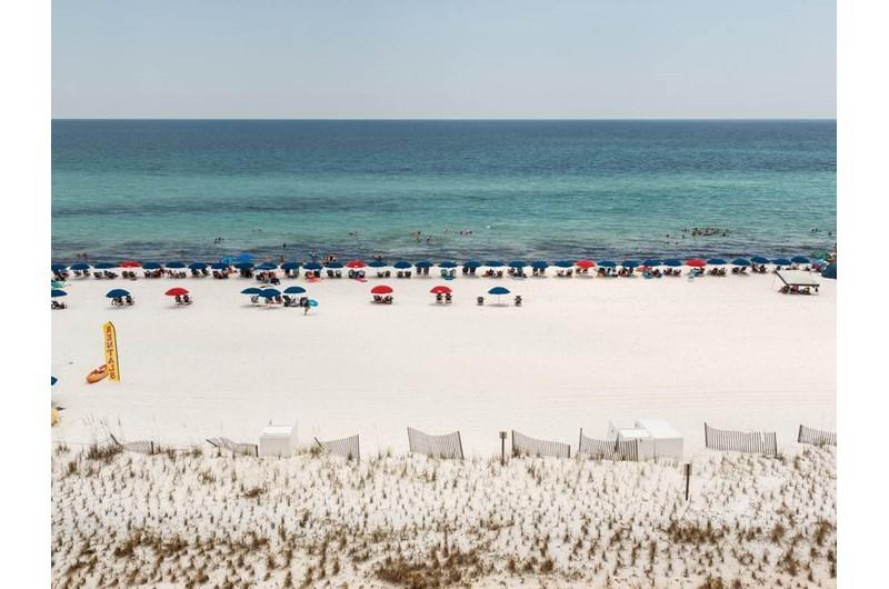 Gulf and beach at Pelican Isle Condos in Fort Walton Florida