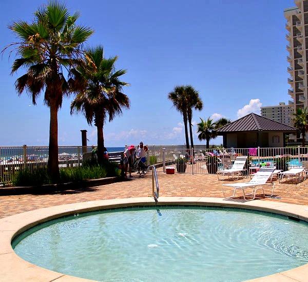View of beachside hot tub at Windward Pointe in Orange Beach Alabama