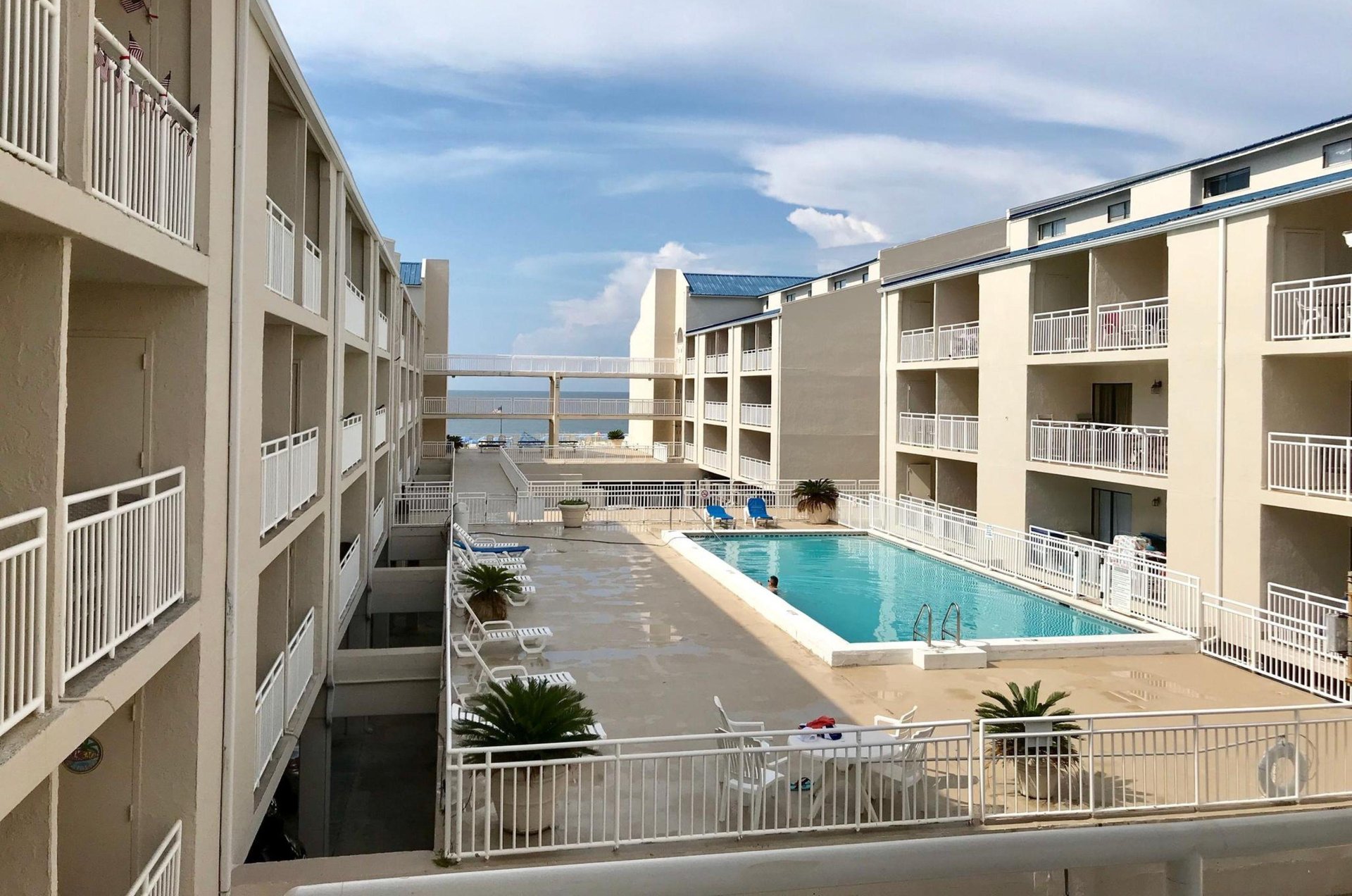 One of three swimming pools next to Sugar Beach Condos in Orange Beach Alabama