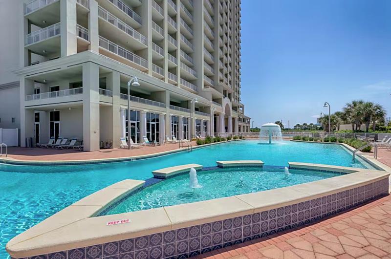 A corner kiddie pool for keeping little ones entertained.