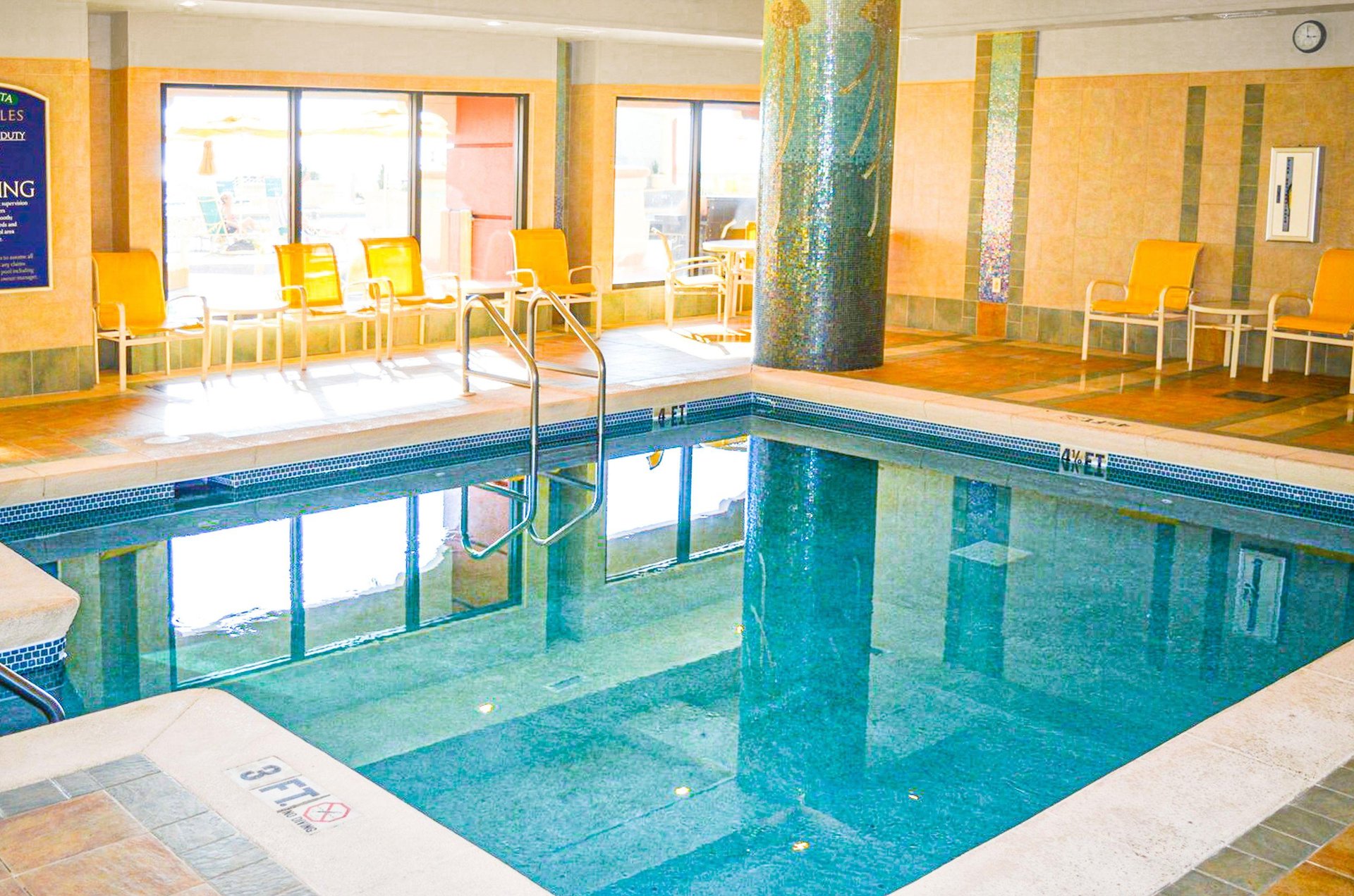 An indoor pool provides a nice alternative to outside swimminng.