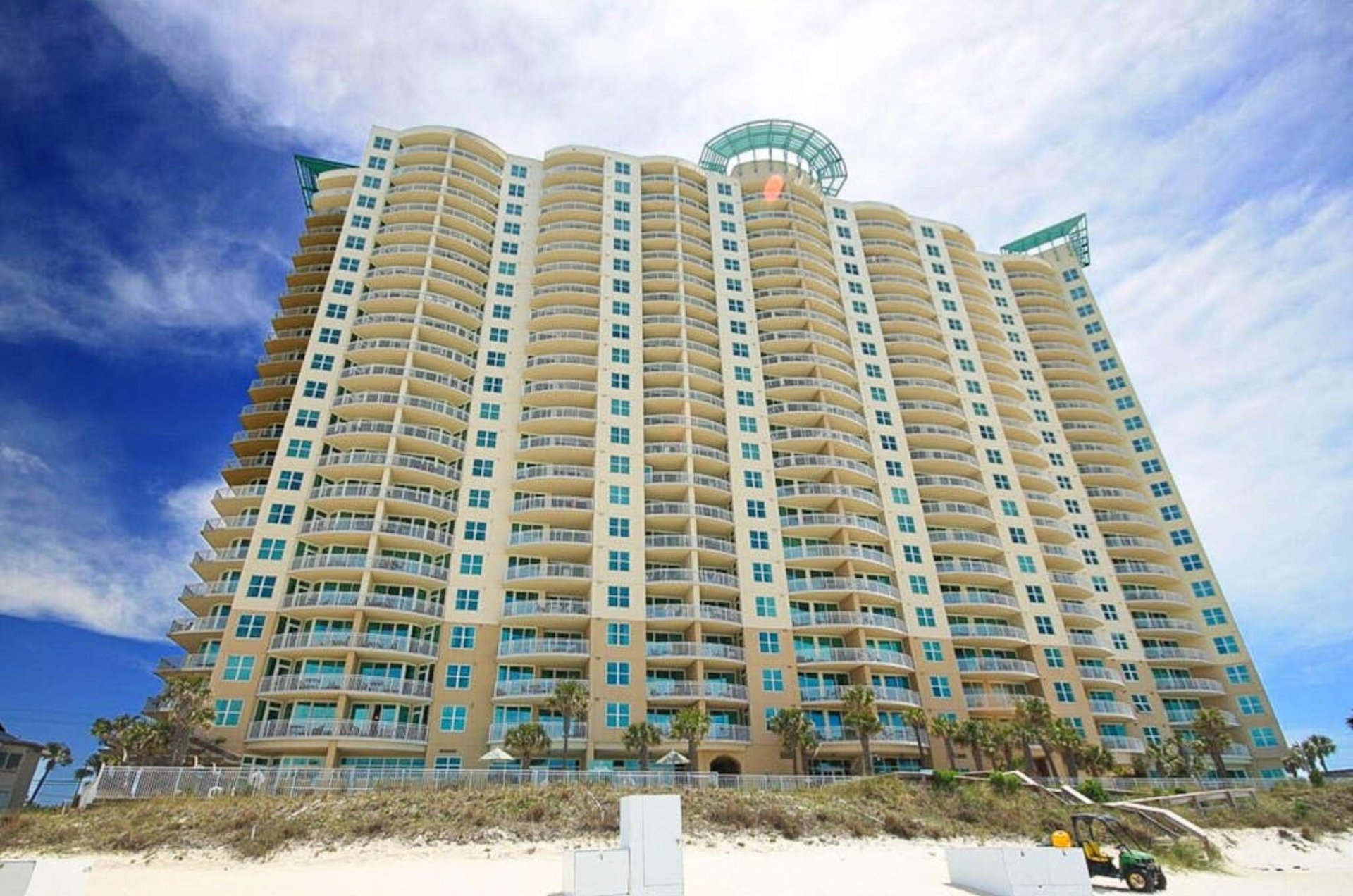 View from the beach of Aqua Resort in Panama City Beach Florida