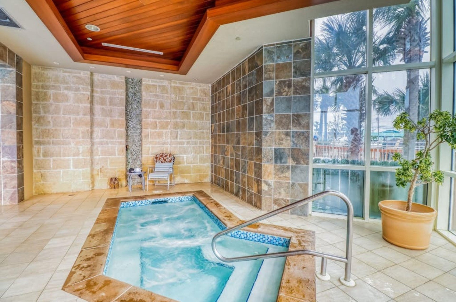 The indoor hot tub at Aqua Resort in Panama City Beach Florida