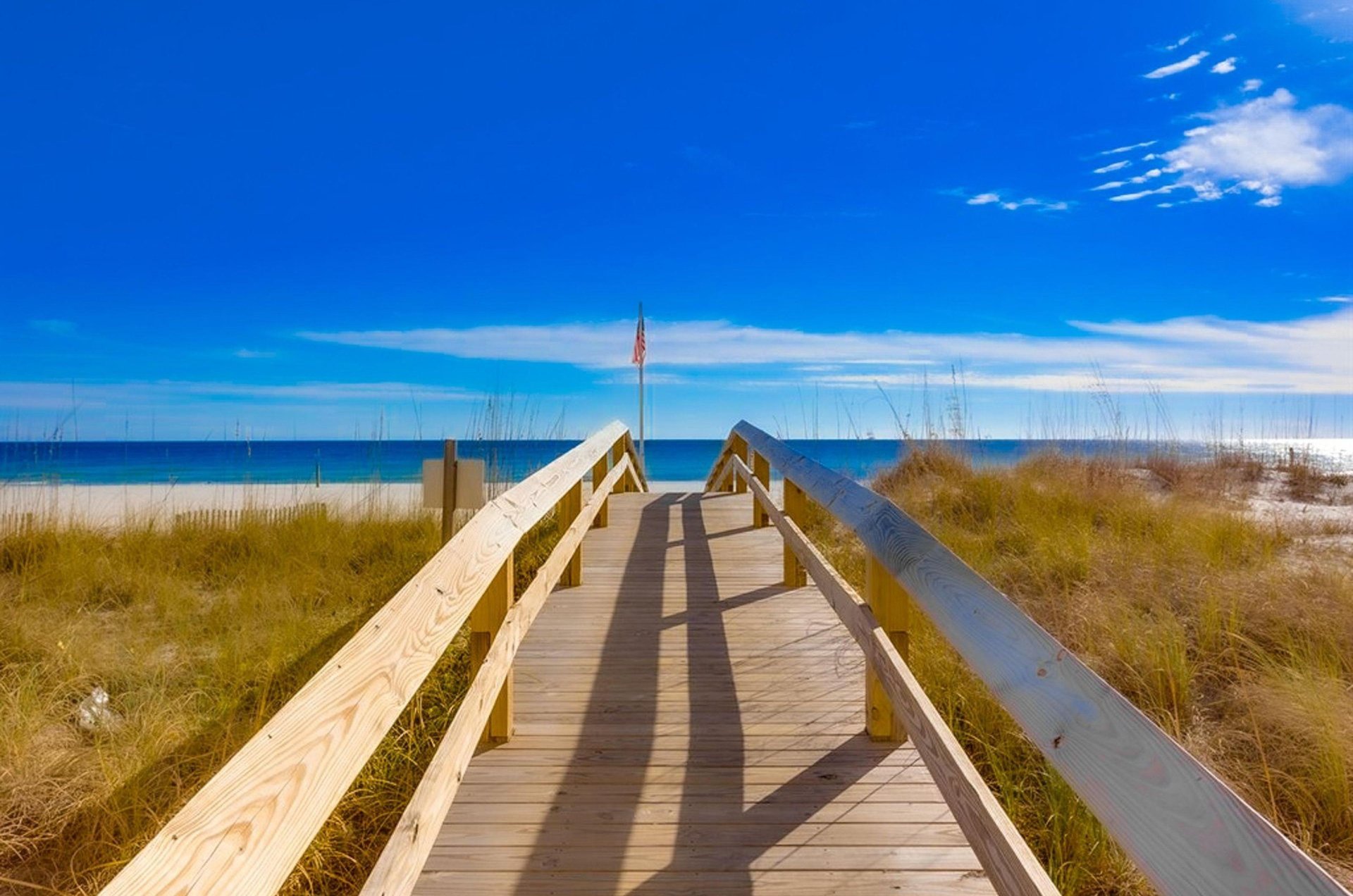The boardwalk leading to the beach