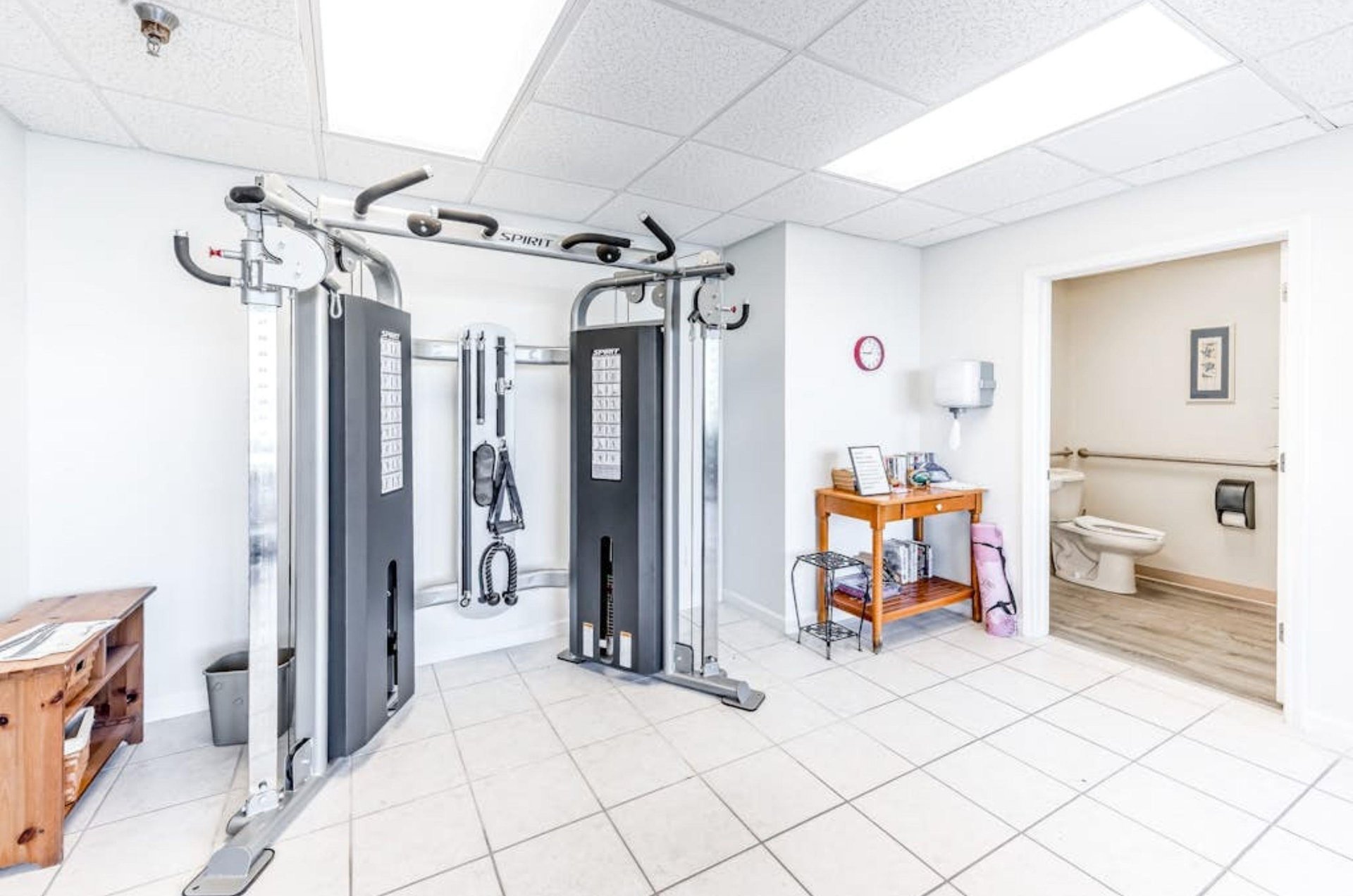 Strength equipment in the gym at Perdido Skye