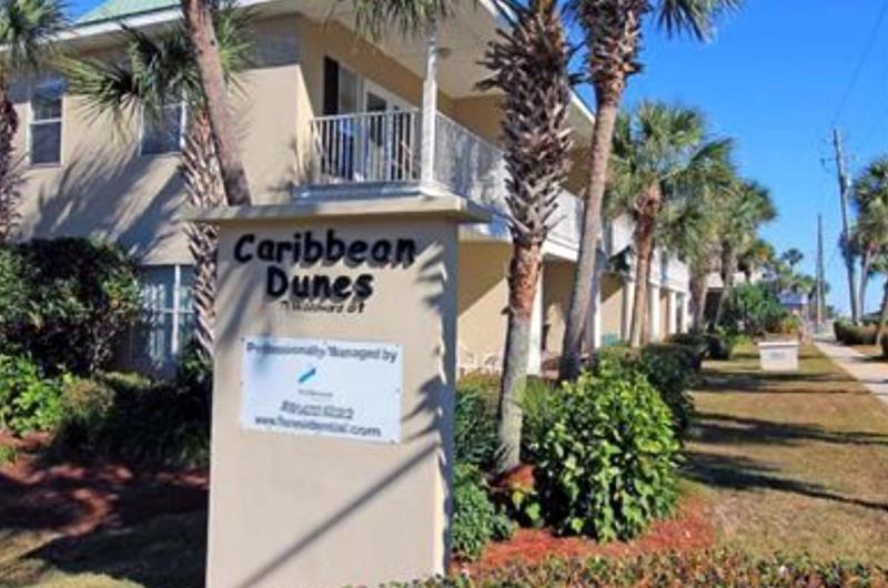 Caribbean Dunes wellmarked entrance wall.
