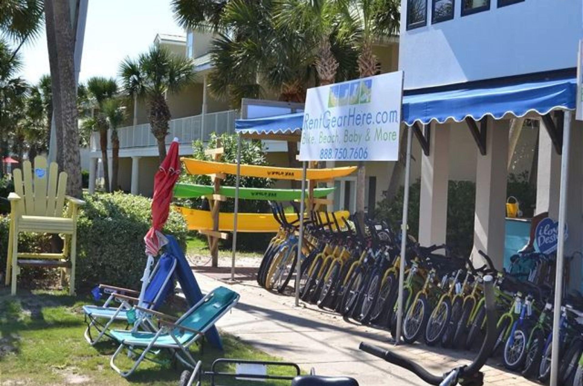 This local bike rental shop also offers beach chairs, kayaks and more.